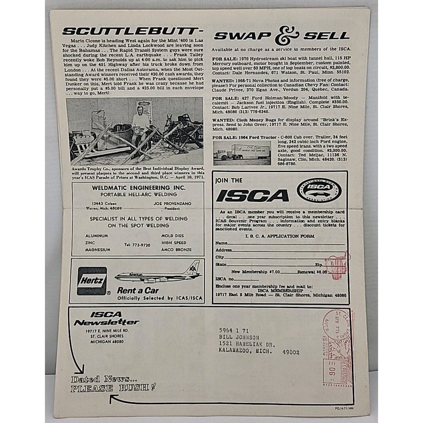 ISCA Newsletter May 1971 Volume XI Number 9