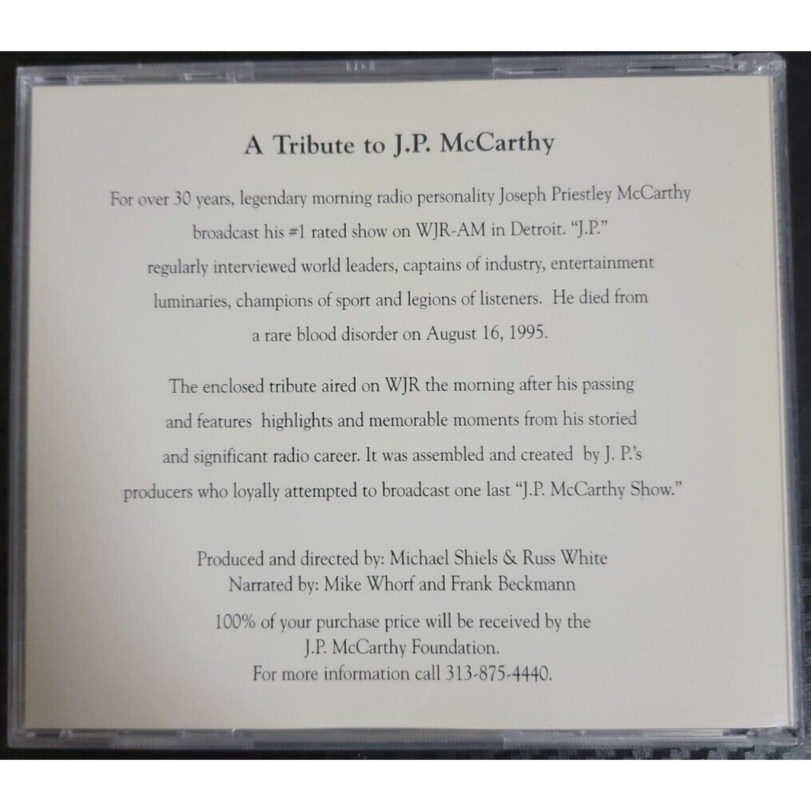 A Tribute To J.P. McCarthy (CD)