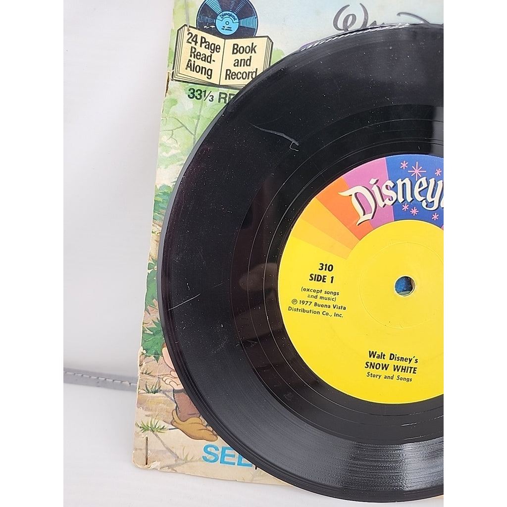 Walt Disney Snow White 310 878 7" 33rpm Vinyl Cover Booklet 1977
