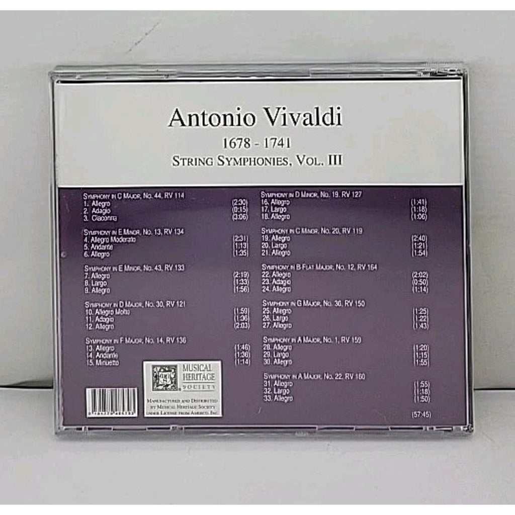 Vivaldi Collection, Vol. 3: String Symphonies - Music CD *Brand New*