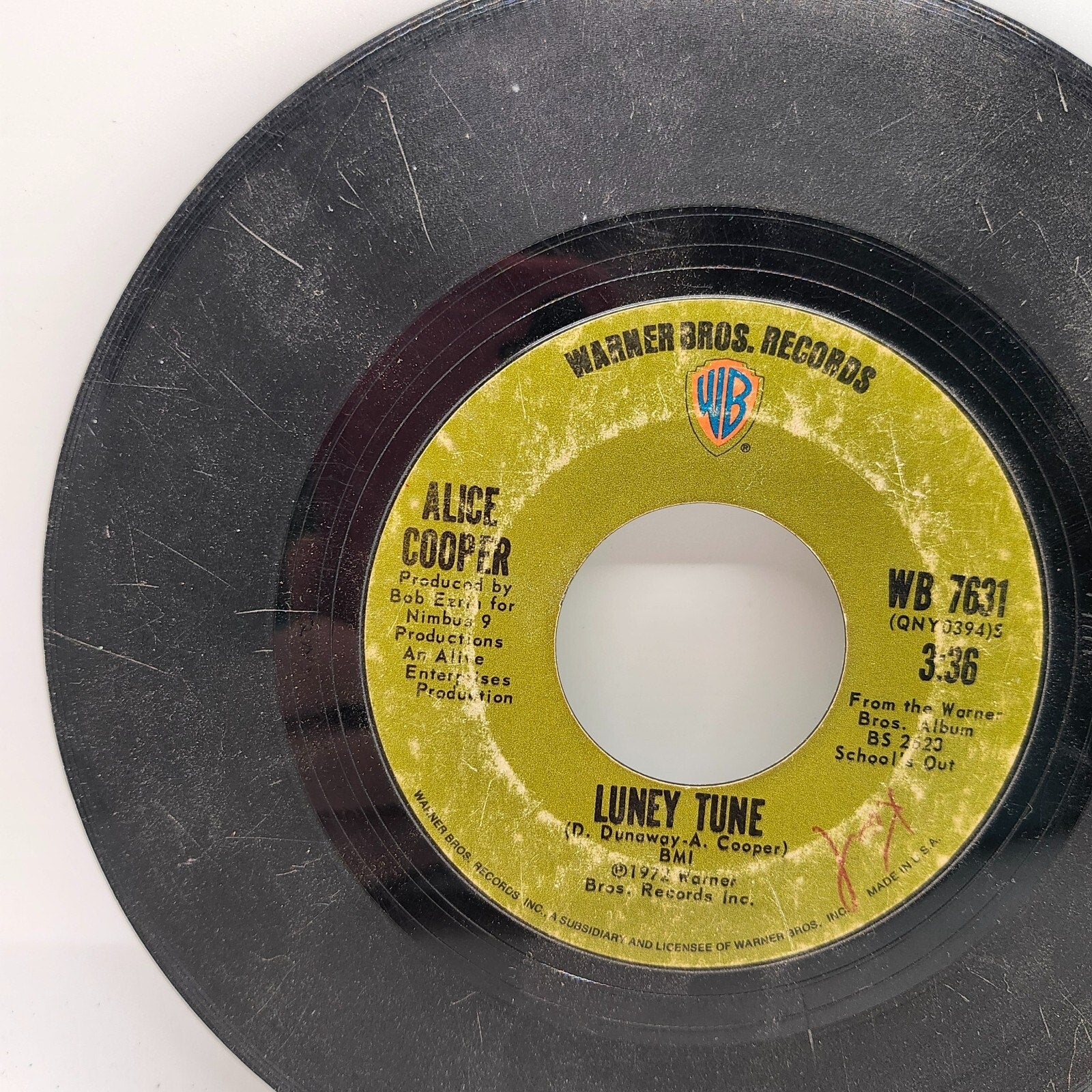 Luney Tune / Elected by Alice Cooper (Record) WB 7631