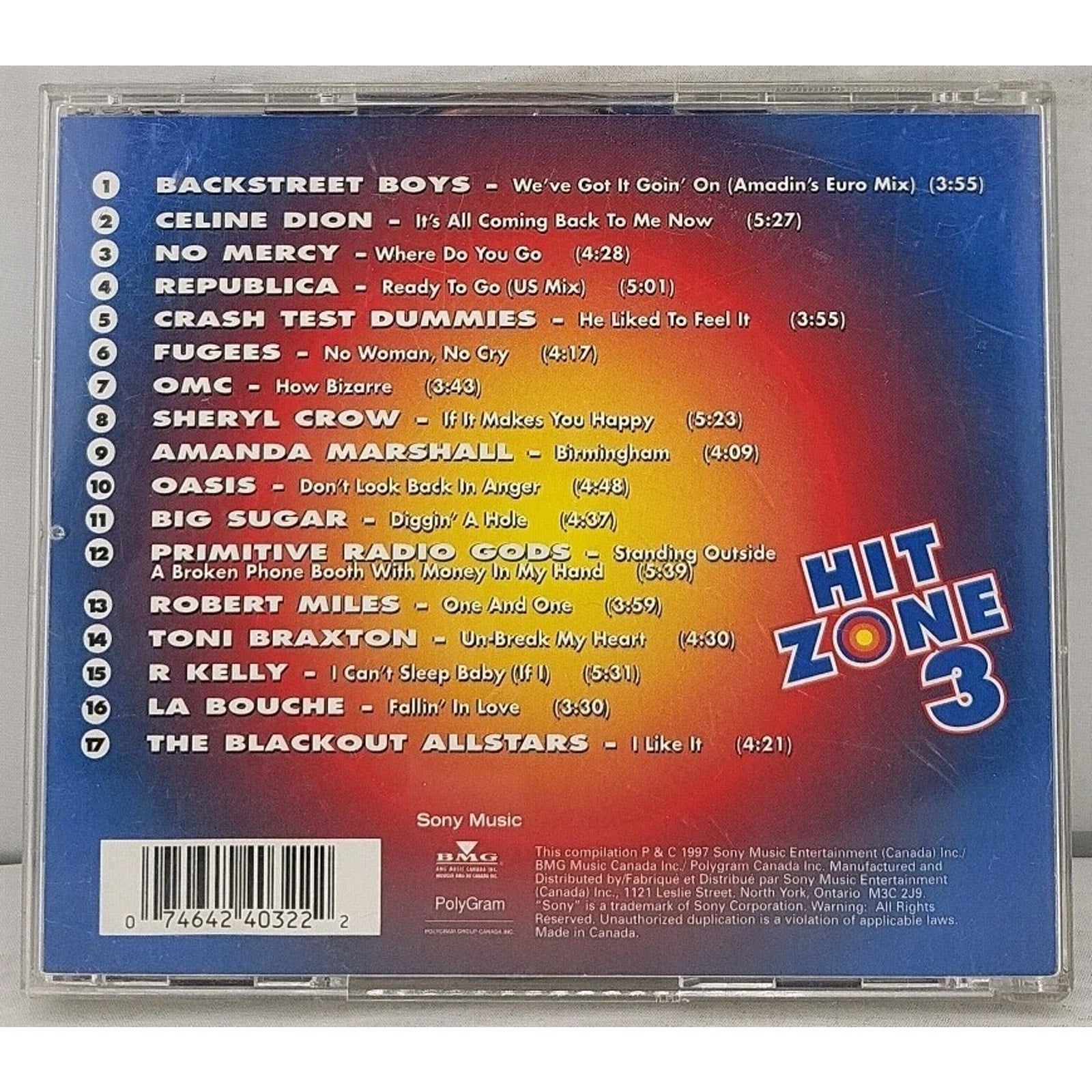 Hit Zone 3 Music Compilation CD Album