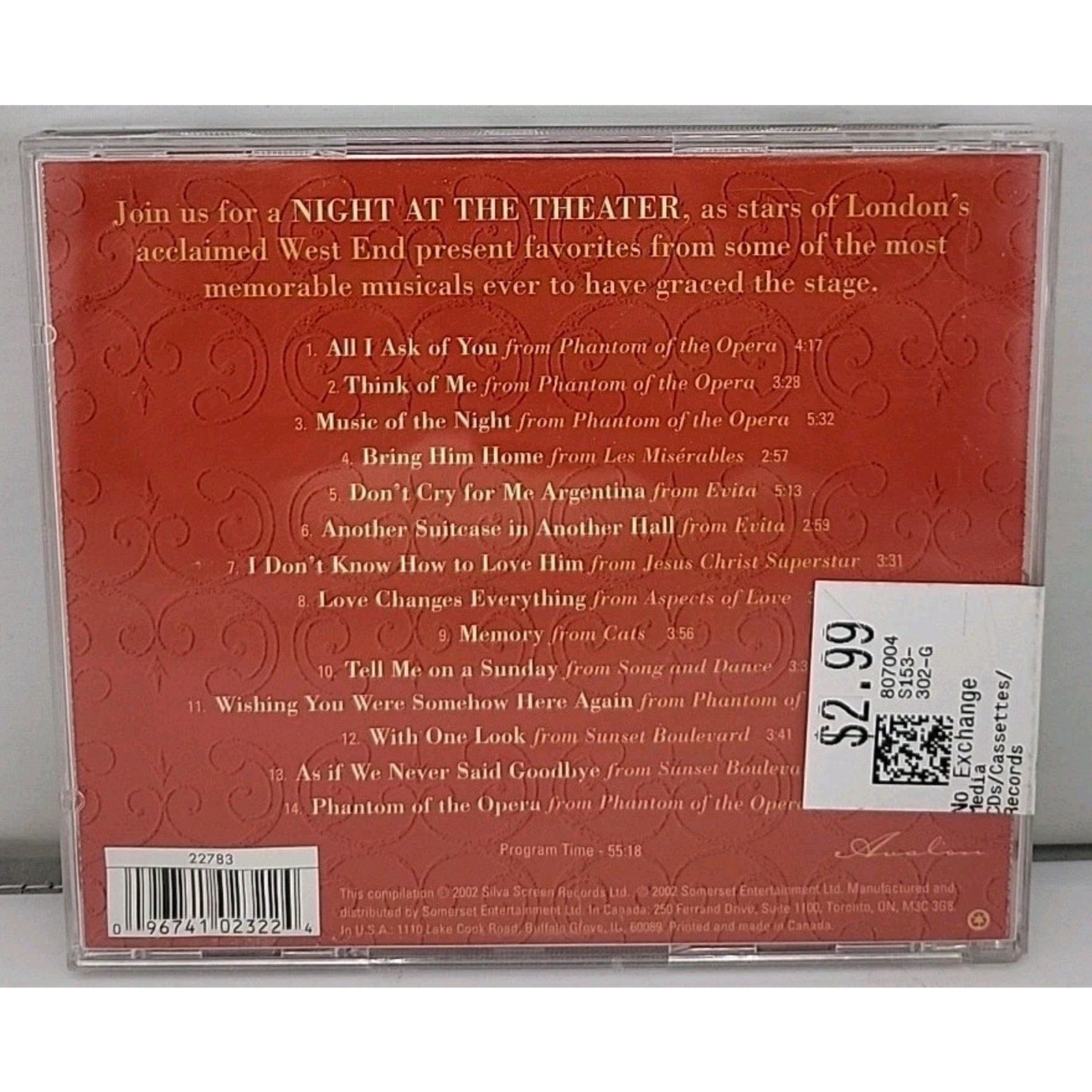 Night at the Theater by Various (CD, 2005)