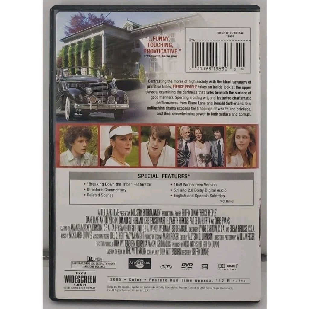 Fierce People DVD THE MOVIE Diane Lane, Donald Sutherland, Kristen Stewart 2005