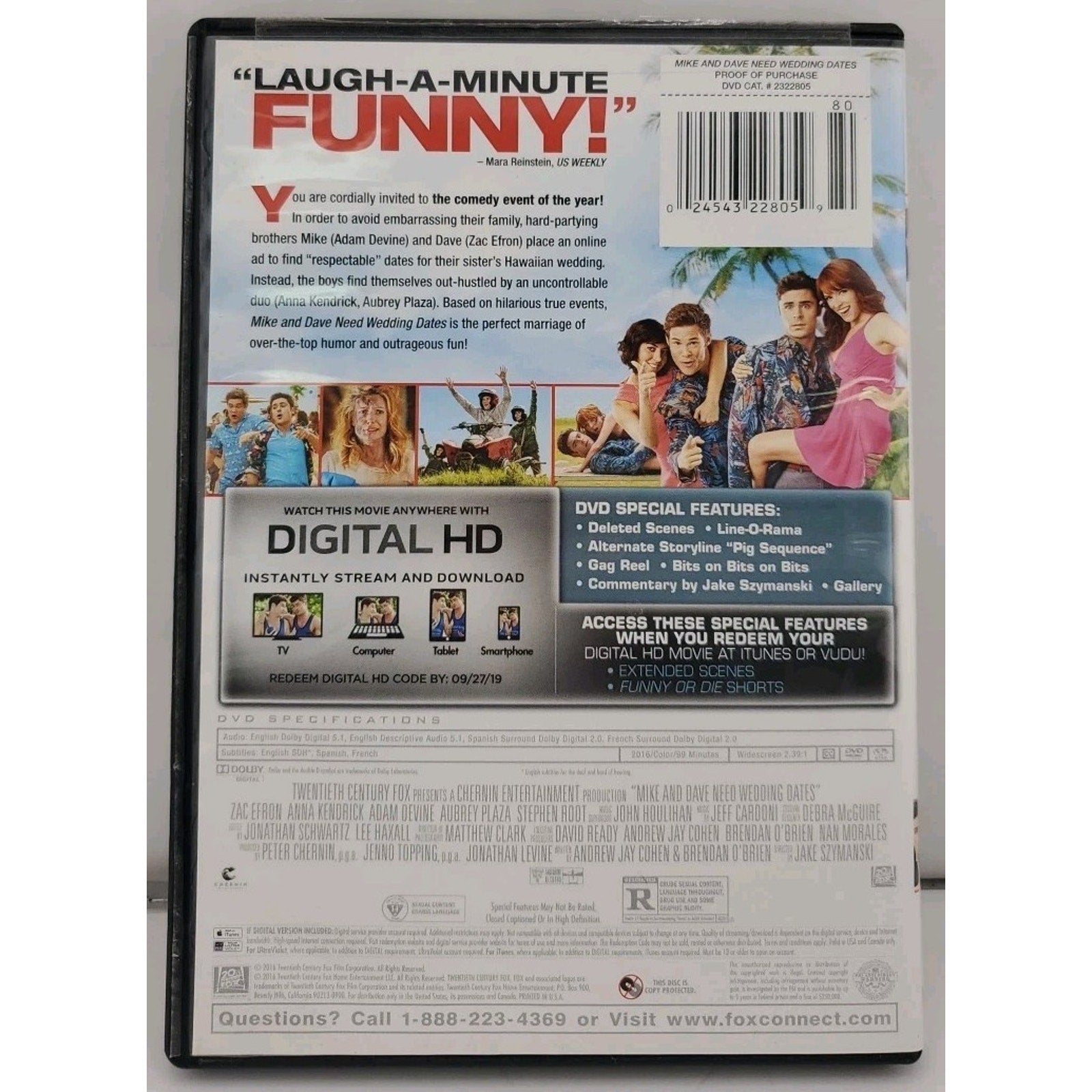 Mike and Dave Need Wedding Dates (DVD, 2016)
