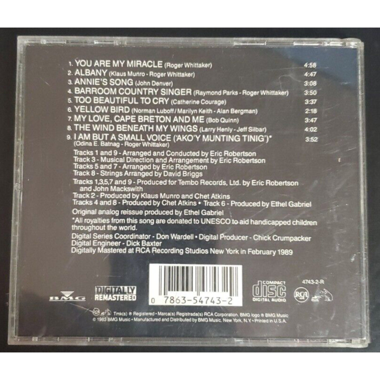 Greatest Hits by Roger Whittaker (CD, Feb-1989, RCA)