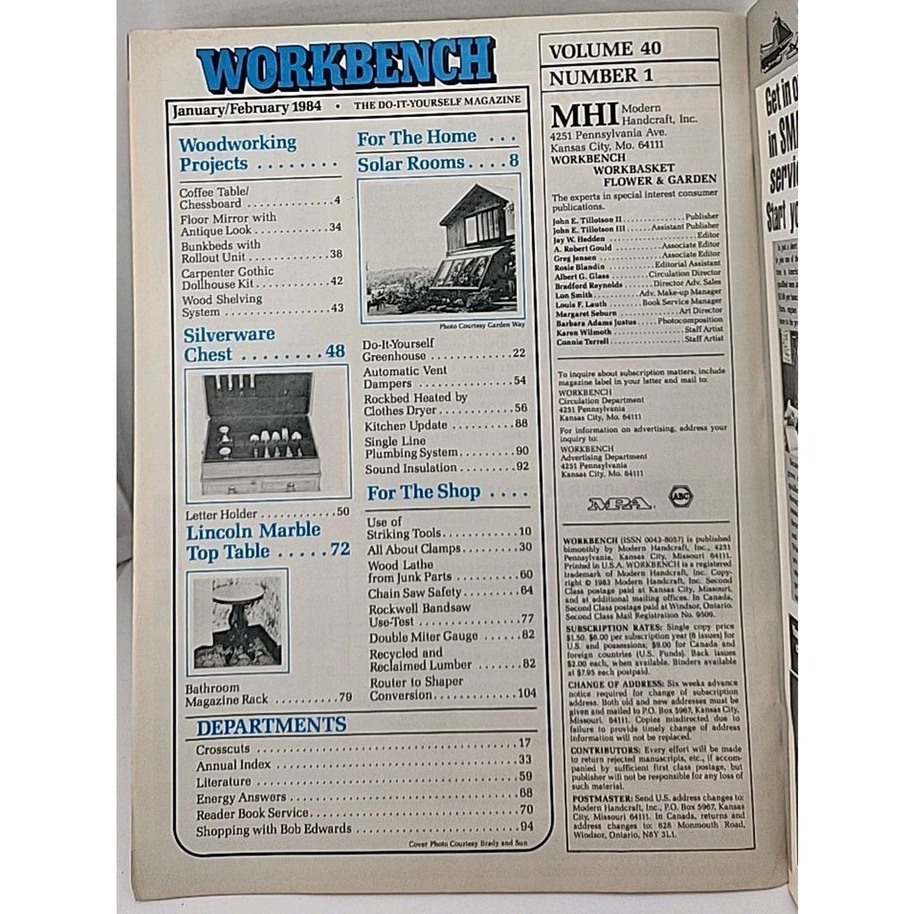 Workbench: The Do-It-Yourself Magazine - February 1984 - Volume 40 Number 1