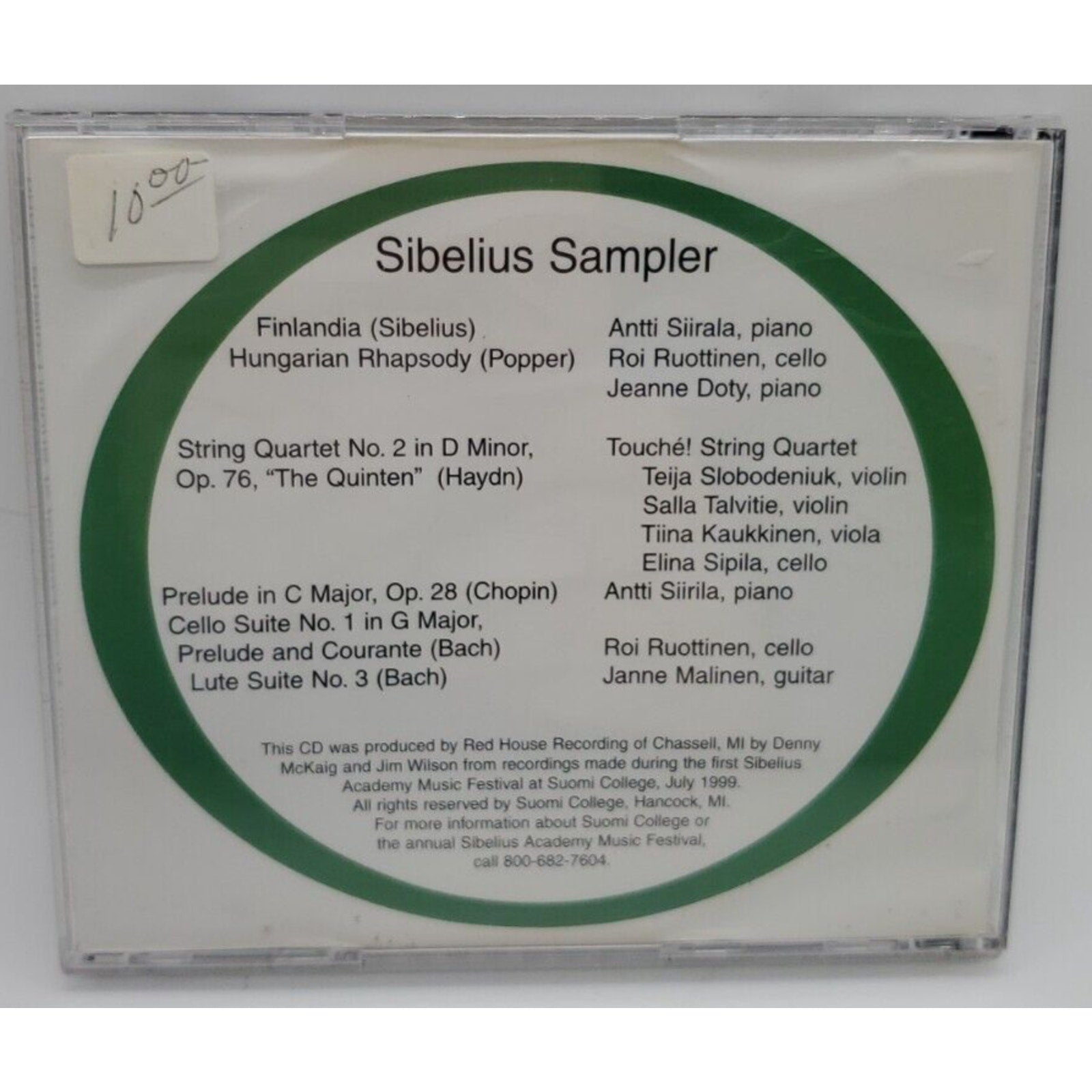 Sibelius Academy Music Festival '99 (CD)