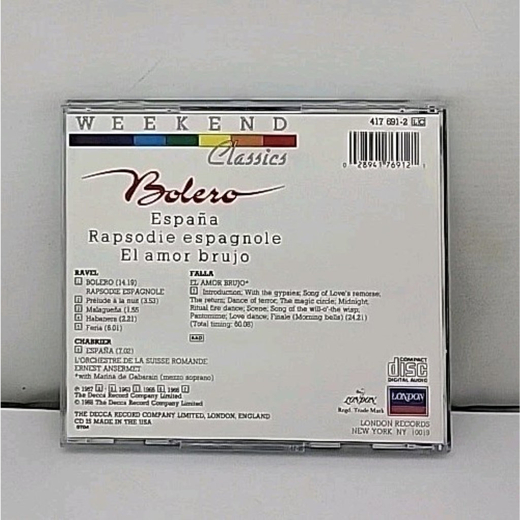 Rapsodie Espagnole / Bolero / El Amor Brujo - Music CD - Ansermet,Falla,Ravel -