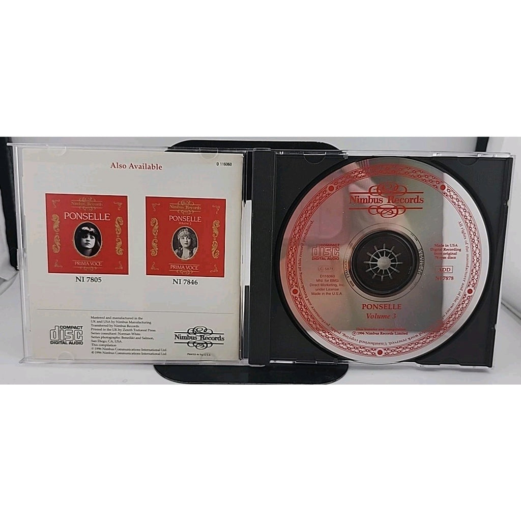 Rosa Ponselle 1897-1981 Volume 3 Prima Voce CD, 1996