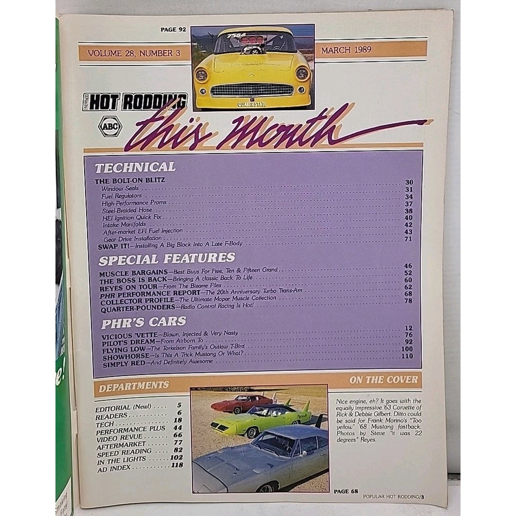 Popular Hot Rodding Magazine - March 1989 - Volume 28 Number 3