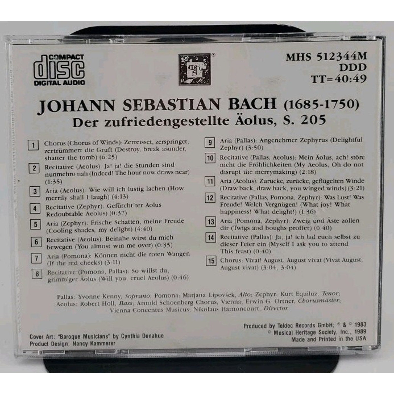 J.S. Bach - Der Zufriedengestellte Aolus, S. 205 CD