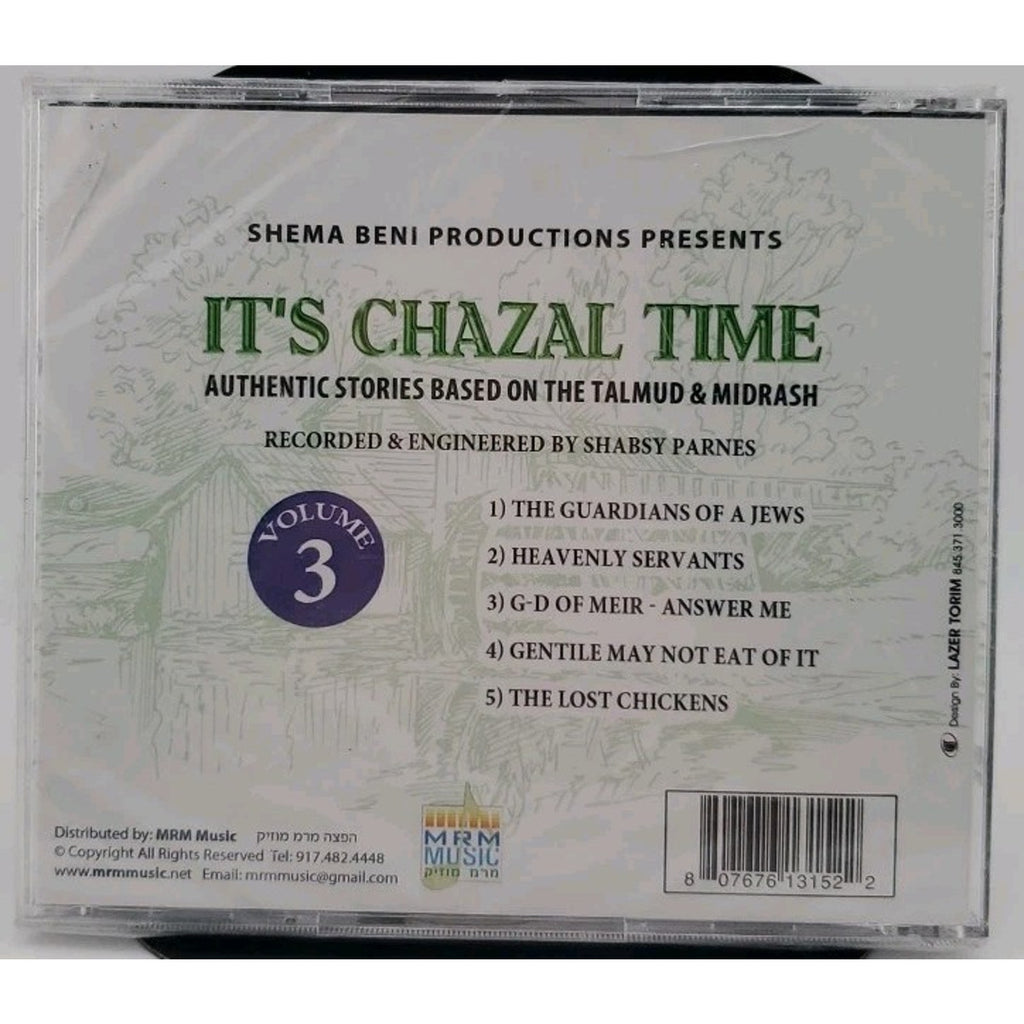 It's Chazal Time Volume 3 Narrated By Rabbi A.Y. Kahan (CD) *Brand New*