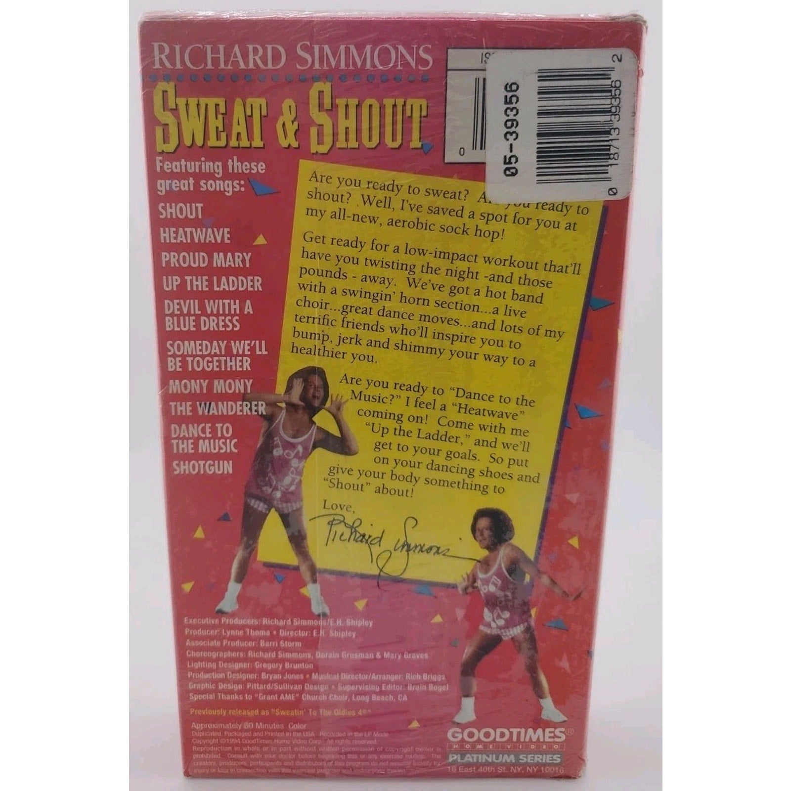 Richard Simmons - Sweat Shout: An Aerobic Workout (VHS, 1994) *Brand New*