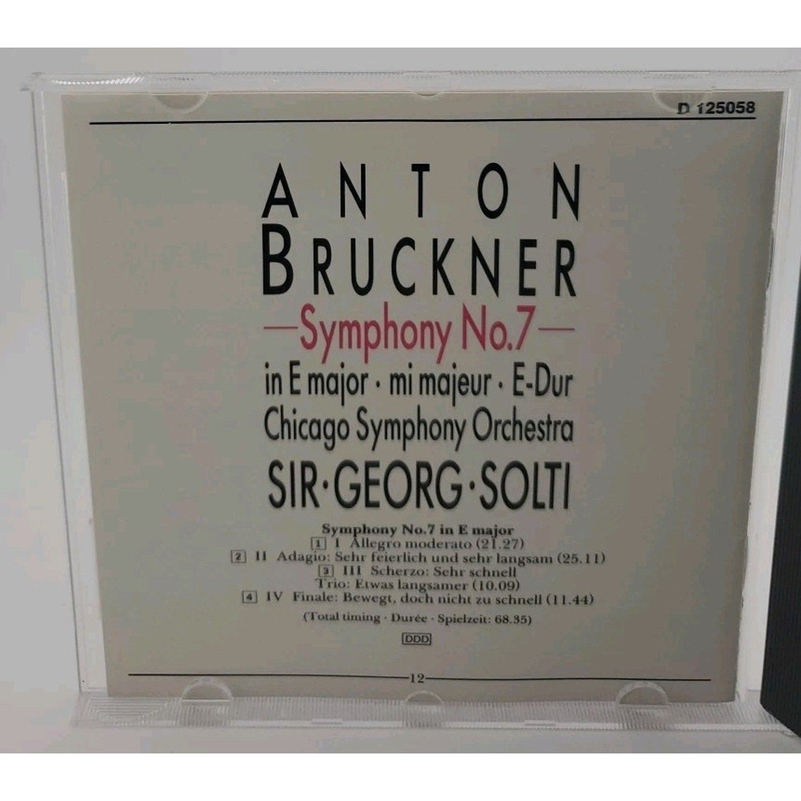 Bruckner Symphony no 7 / Solti, Chicago Symphony Orchestra CD