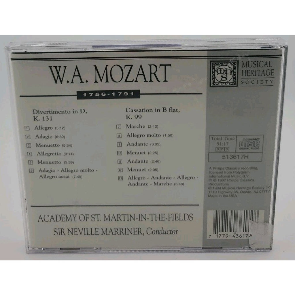 Wolfgang Amadeus Mozart Divertimento K131 Cassation K99 CD Classical Music