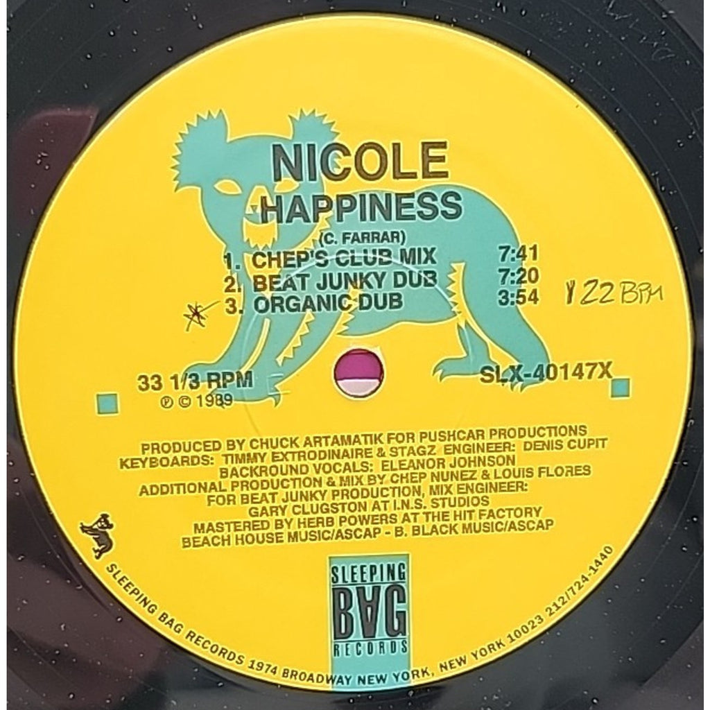 Nicole - Happiness - 1989 - Sleeping Bag - SLX-40147 (Record)