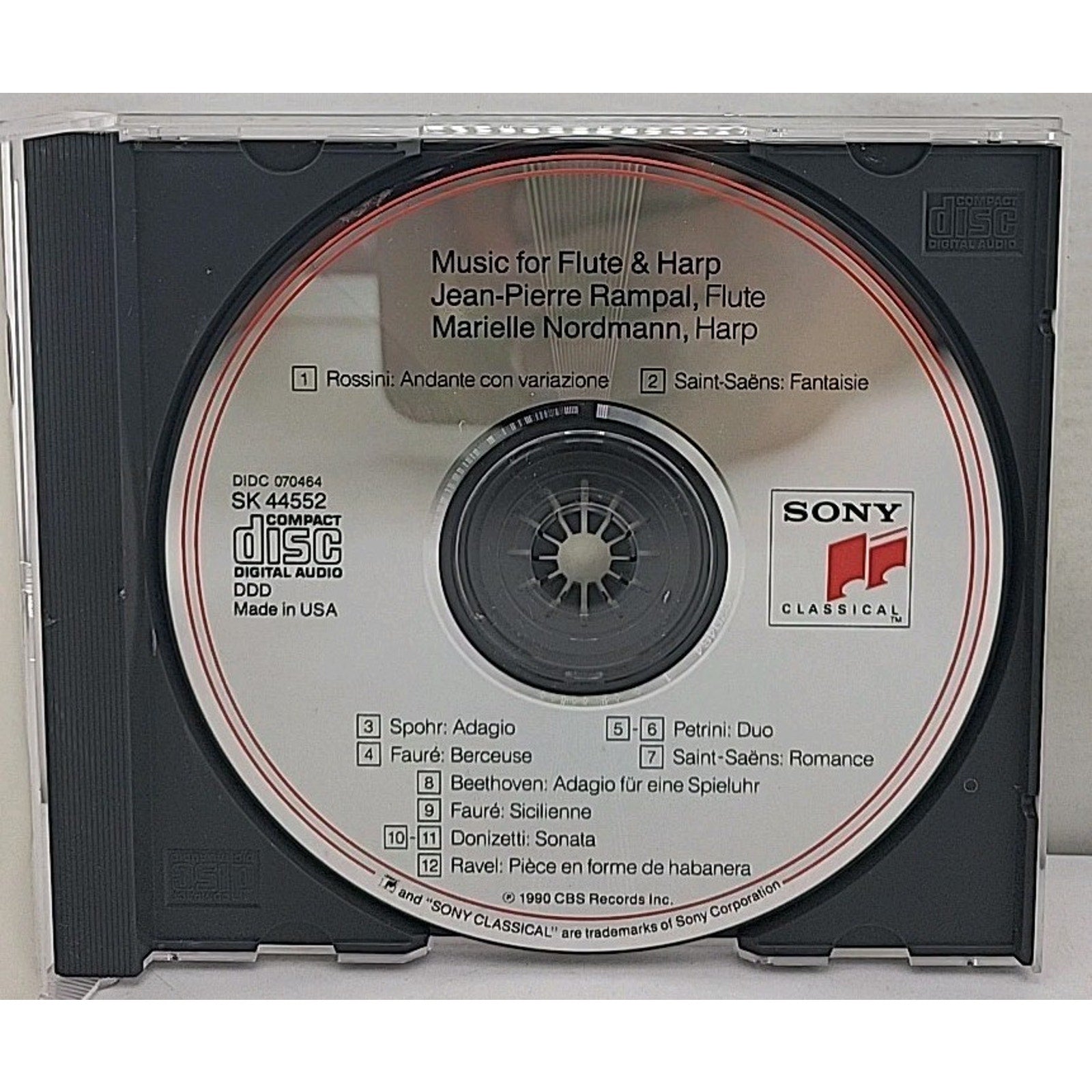 Music for Flute & Harp by Rampal / Nordmann (CD, 1990)