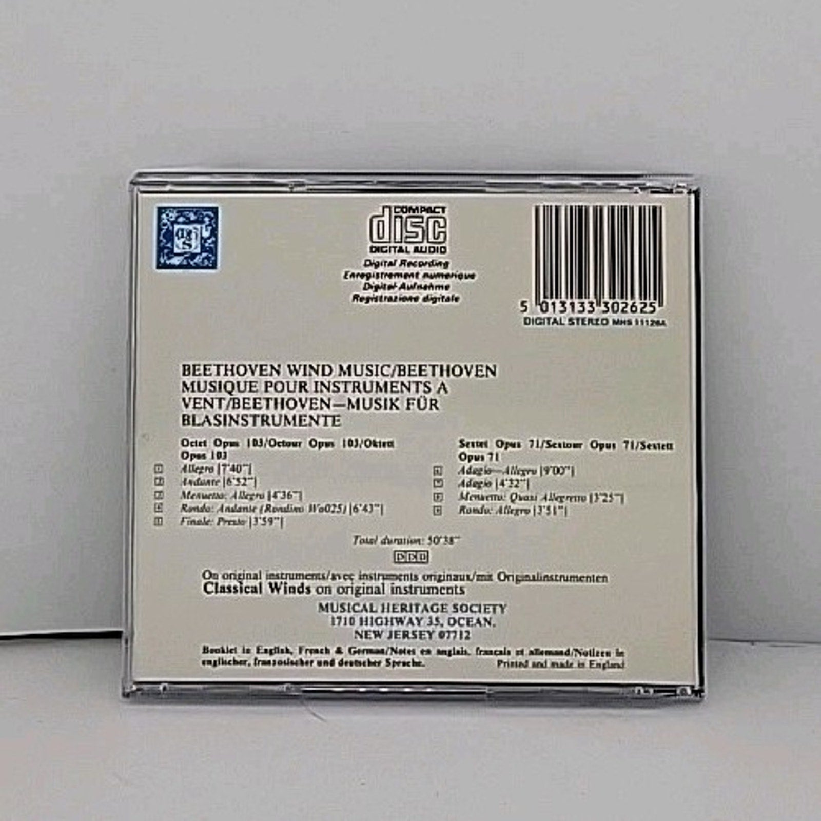 Wind Music by Beethoven / Classical Winds (CD, 2011)