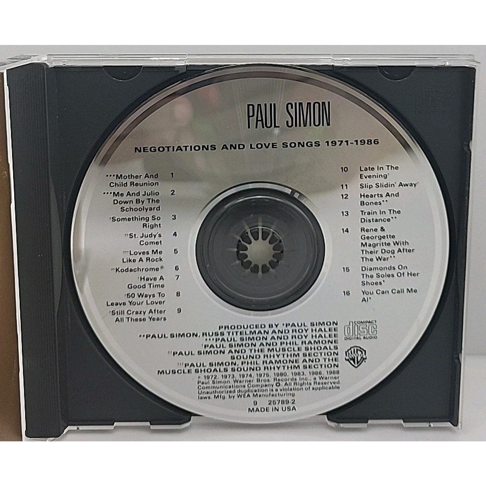 Paul Simon – Negotiations And Love Songs 1971-1986 (CD, 1988)