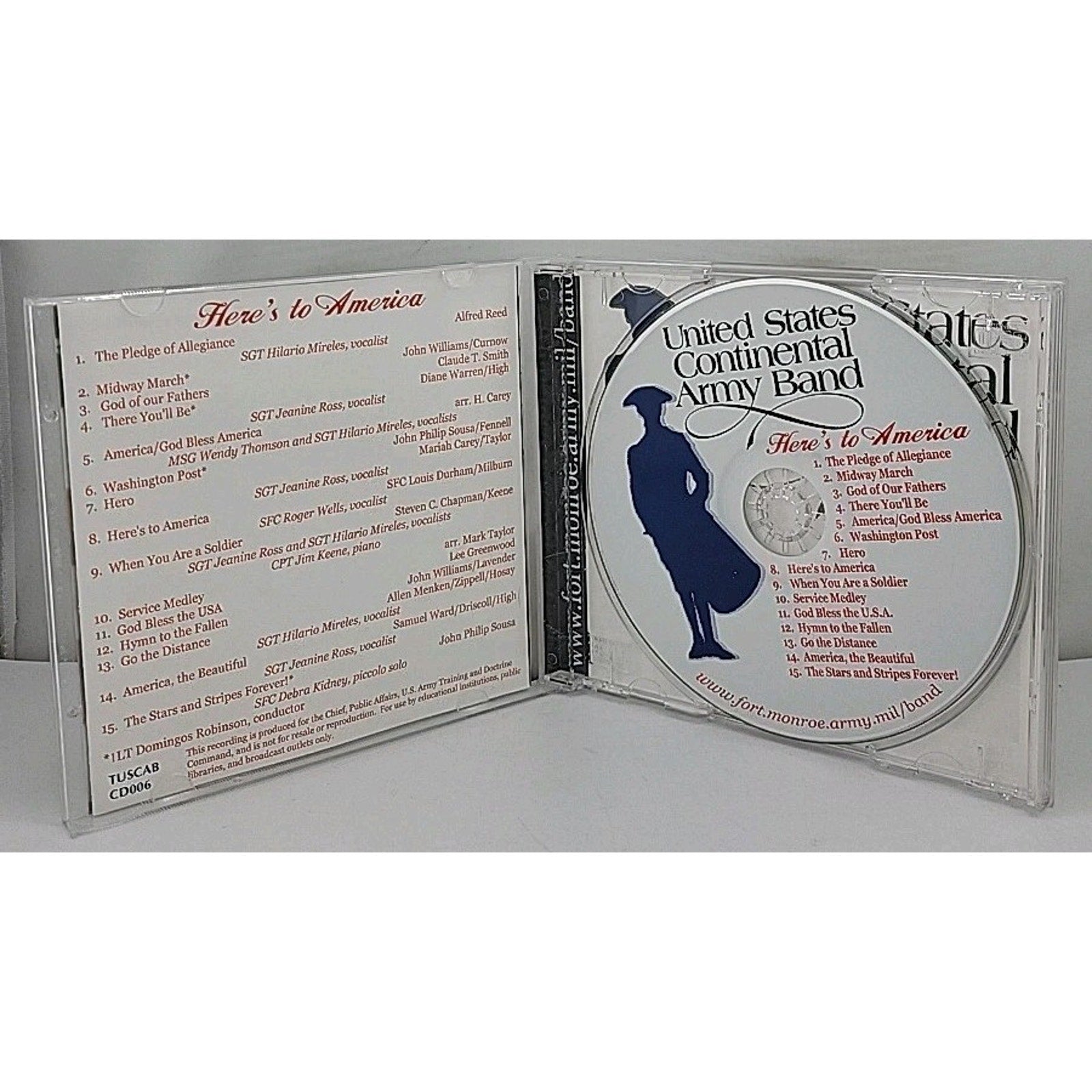 Here's To America By The United States Continental Army Band CD