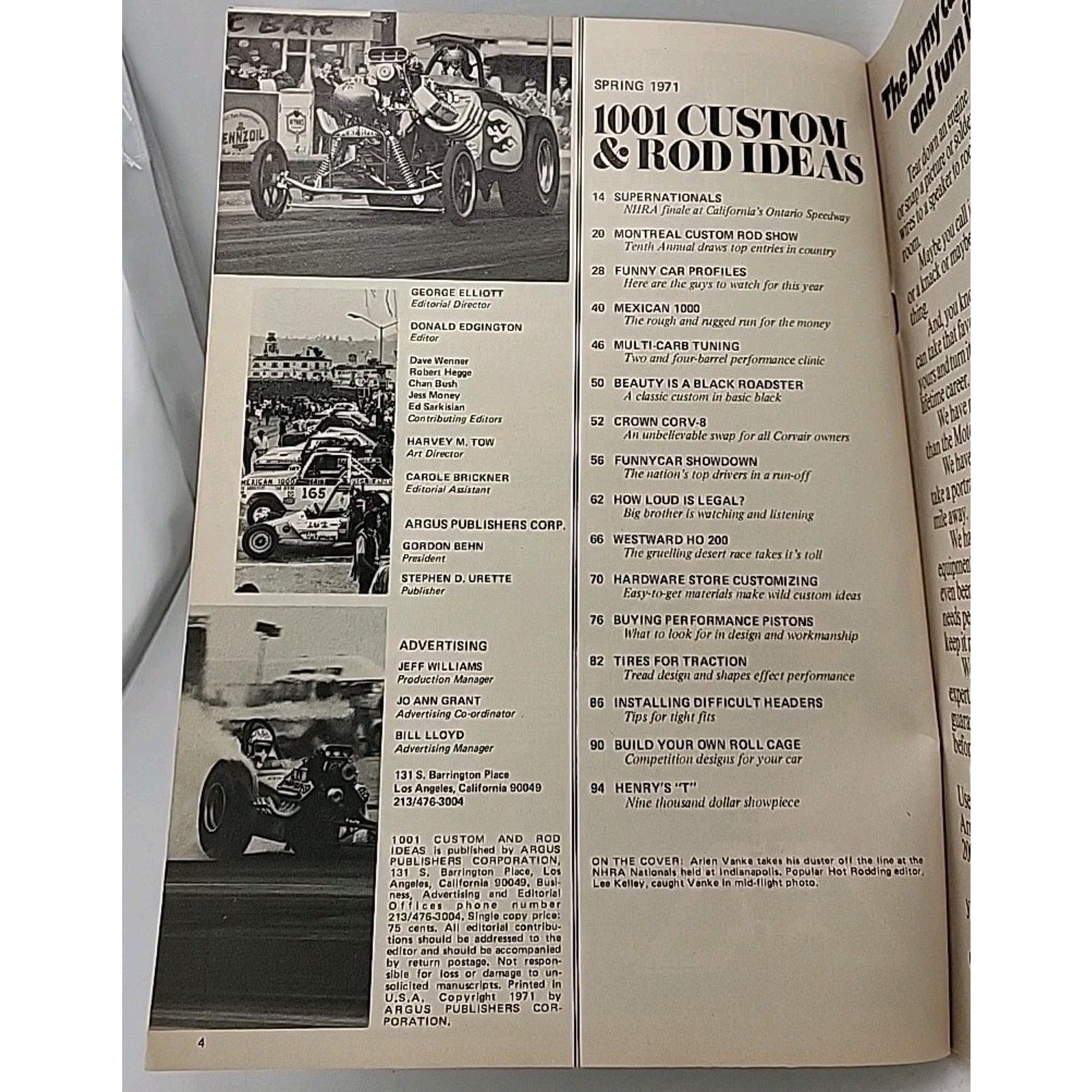 1001 Custom And Rod Ideas Magazine - Spring 1971