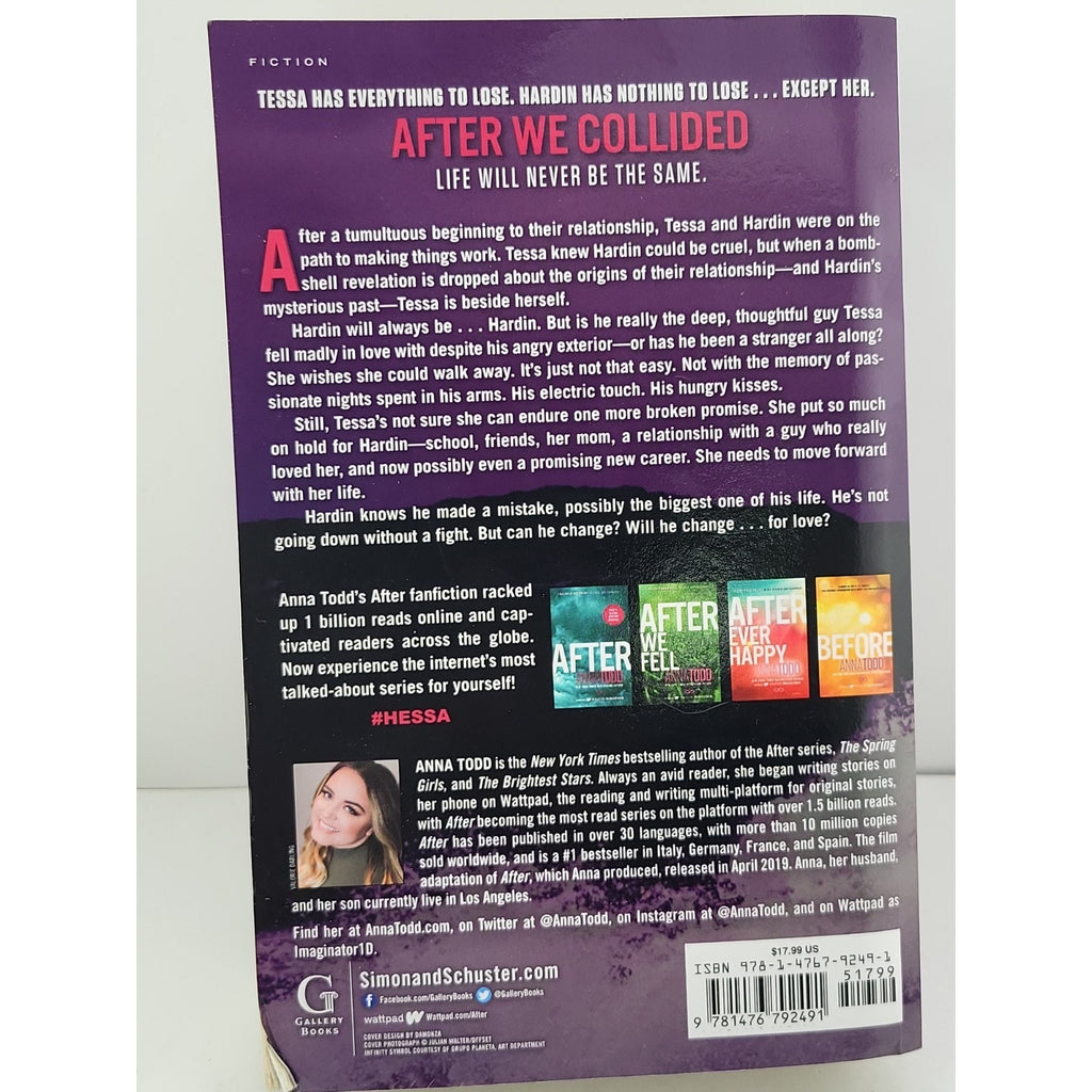 After We Collided by Anna Todd (2014, Trade Paperback)