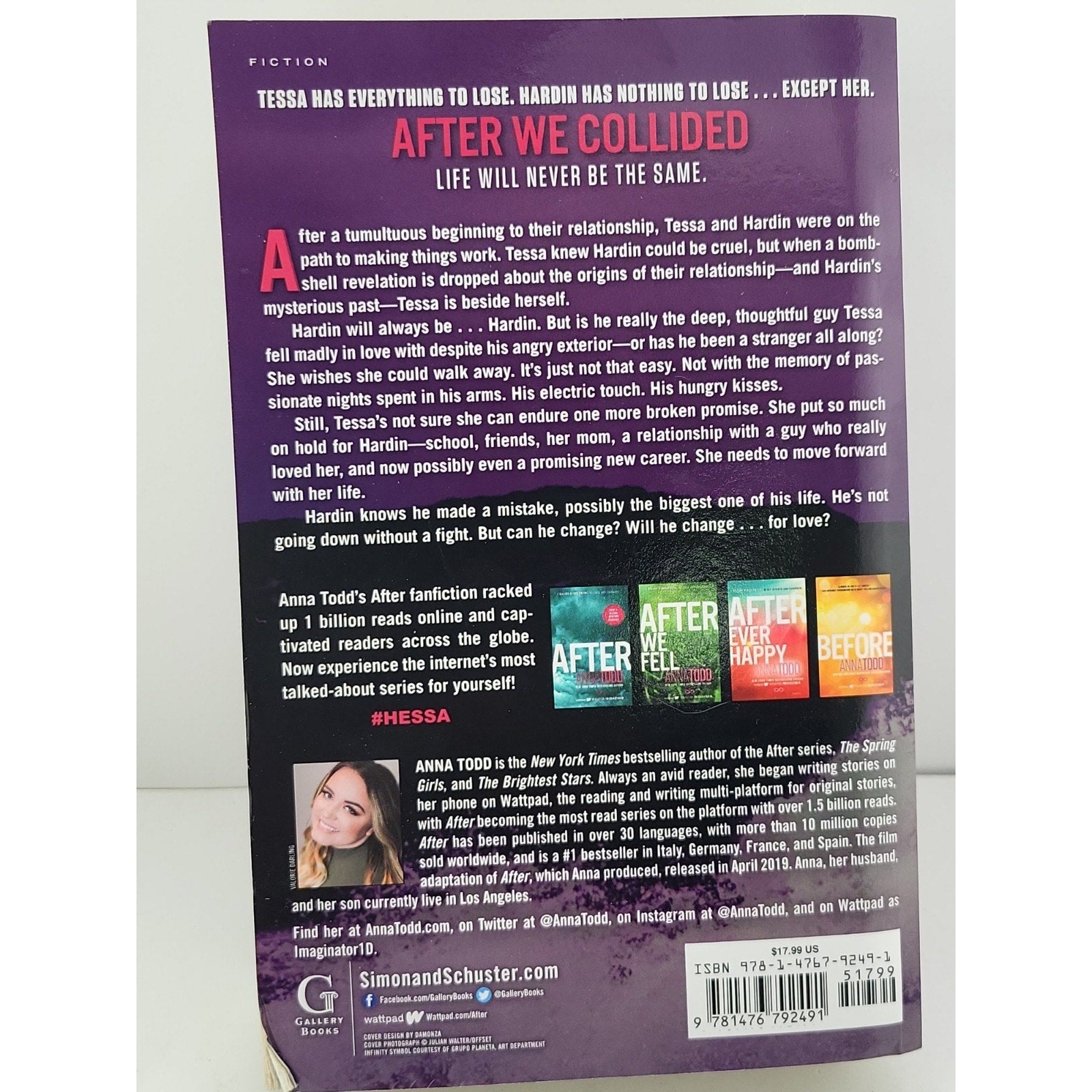 After We Collided by Anna Todd (2014, Trade Paperback)