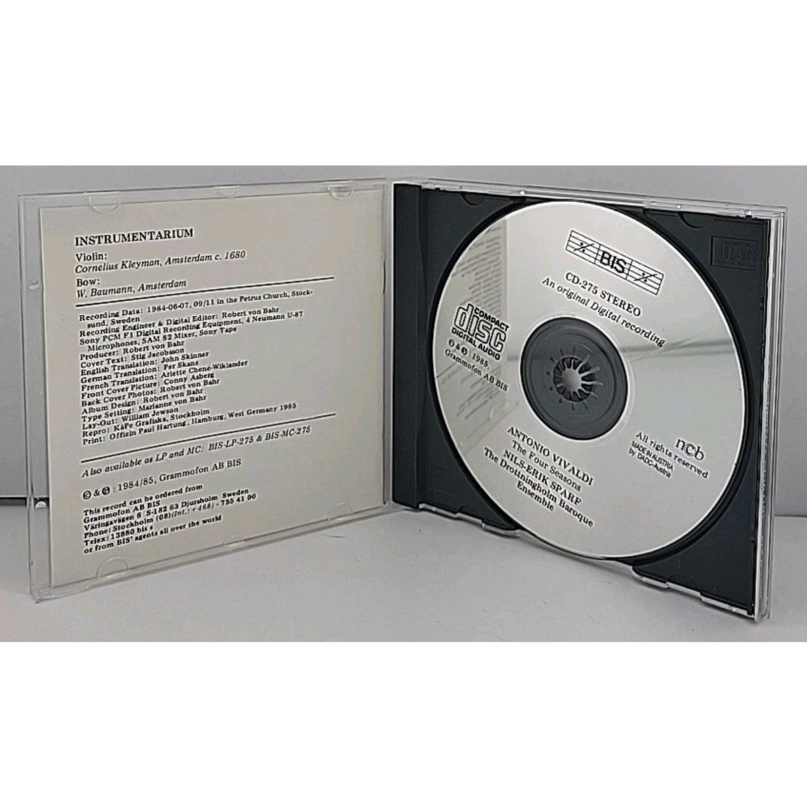 Four Seasons by Vivaldi / Drottningholm Baroque Ensemble (CD, 1992)