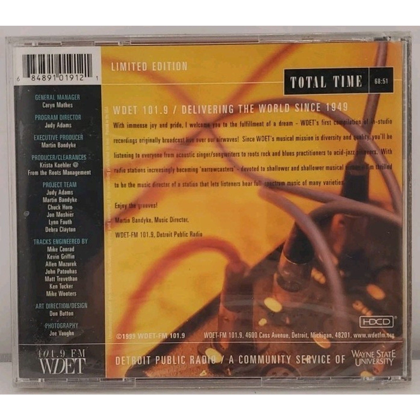 'DET LIVE! Vol.1 - Exclusive Live Performances WDET FM (CD, 1999) *Brand New*
