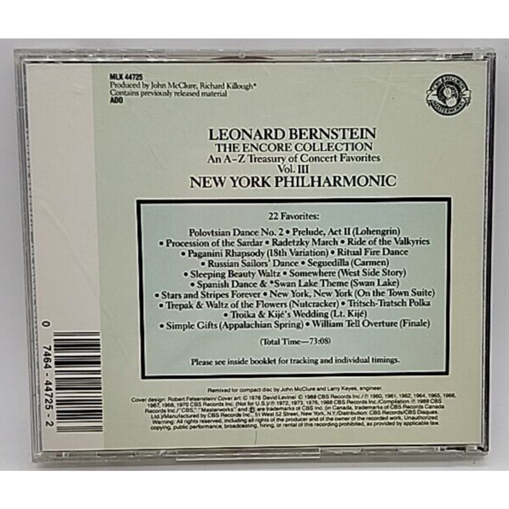 Encore Collection 3 - Bernstein, Leonard - 1990-10-25 (CD)