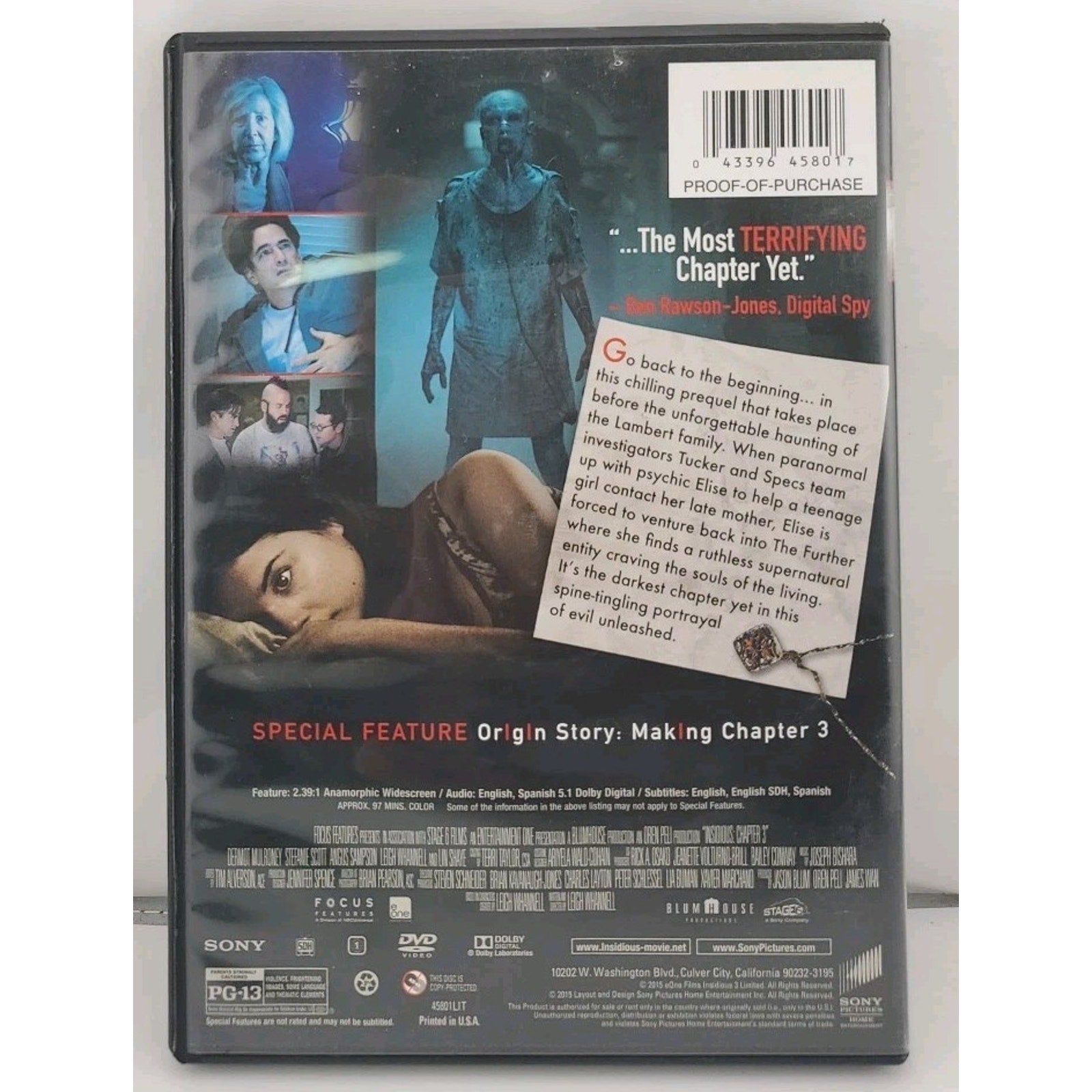 Insidious: Chapter 3 (DVD, 2015)