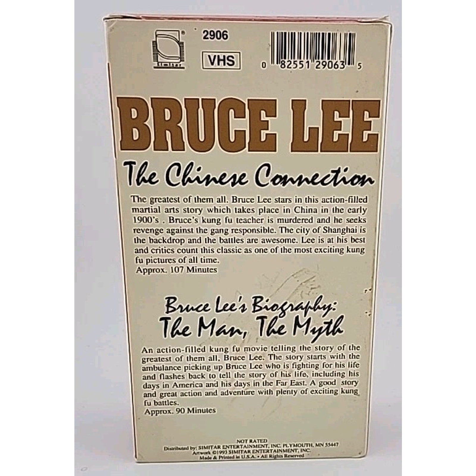 Bruce Lee 2 Tape Set Chinese Connection And The Man, The Myth (VHS)