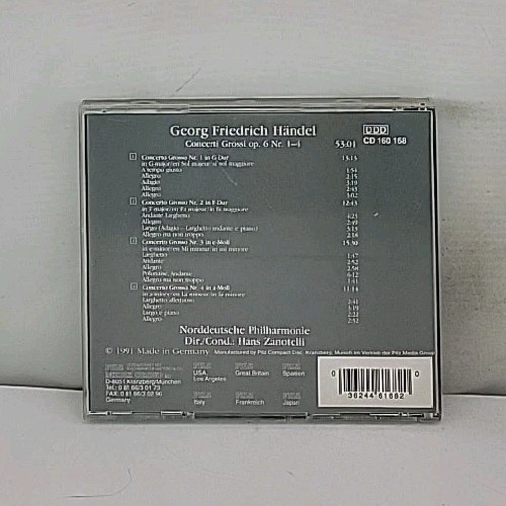 Handel: Concerto Grossi, Op 6 no 1-4 / Hans Zanotelli (CD, Jan-1990, Pilz Vienna