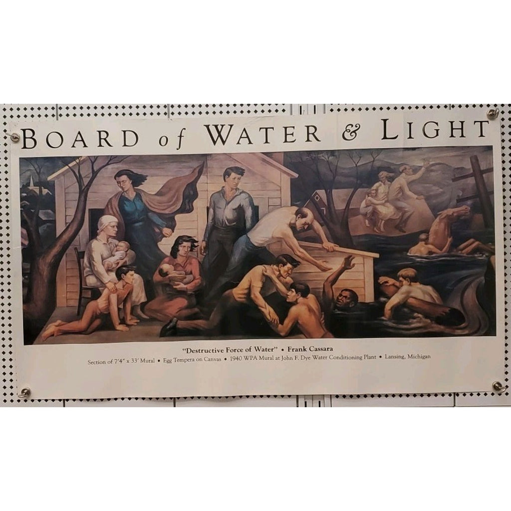 Board Of Water & Light Destructive Force of Water by Frank Cassara Poster 35x20