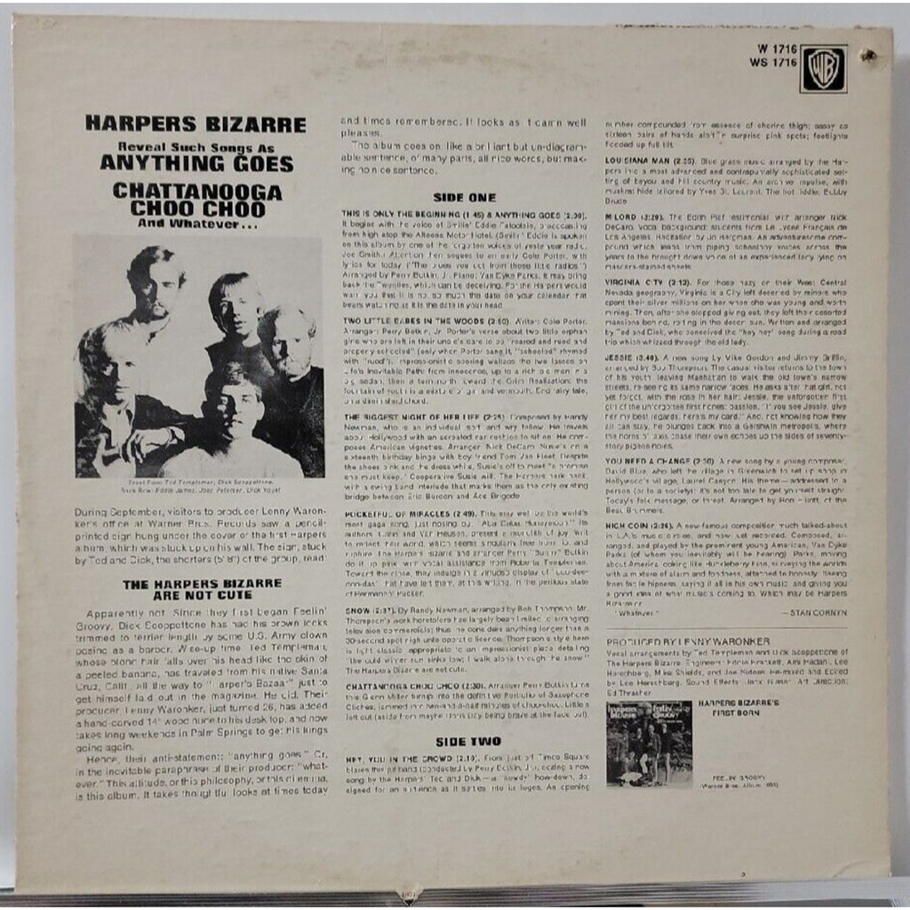 Harpers Bizarre - Anything Goes - Warner Bros 1716 (Record)