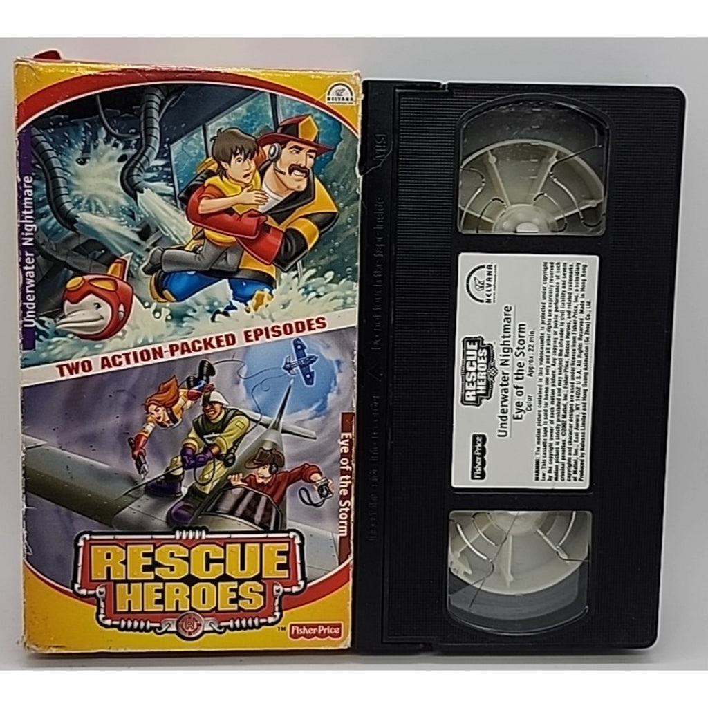 Fisher Price Rescue Heroes Underwater Nightmare / Eye of the Storm VHS 2002