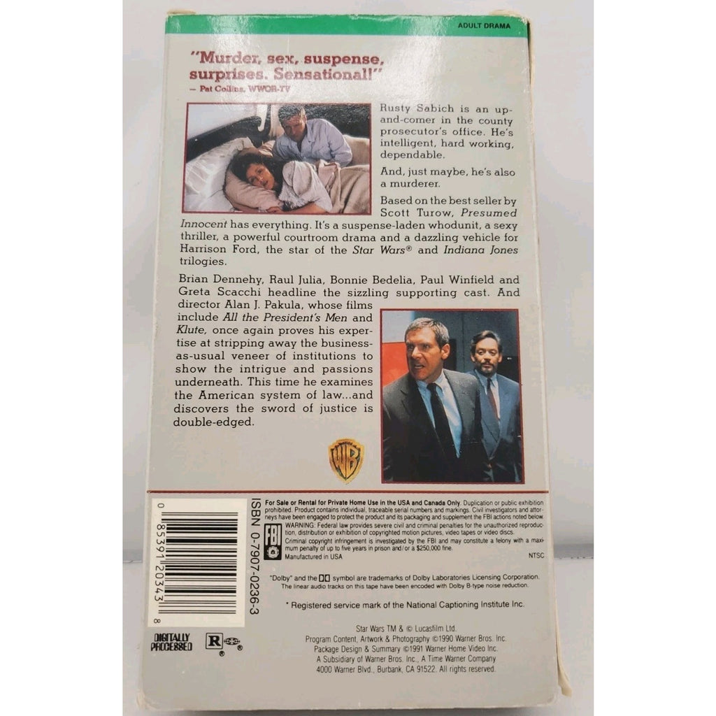 Presumed Innocent (VHS, 1991)