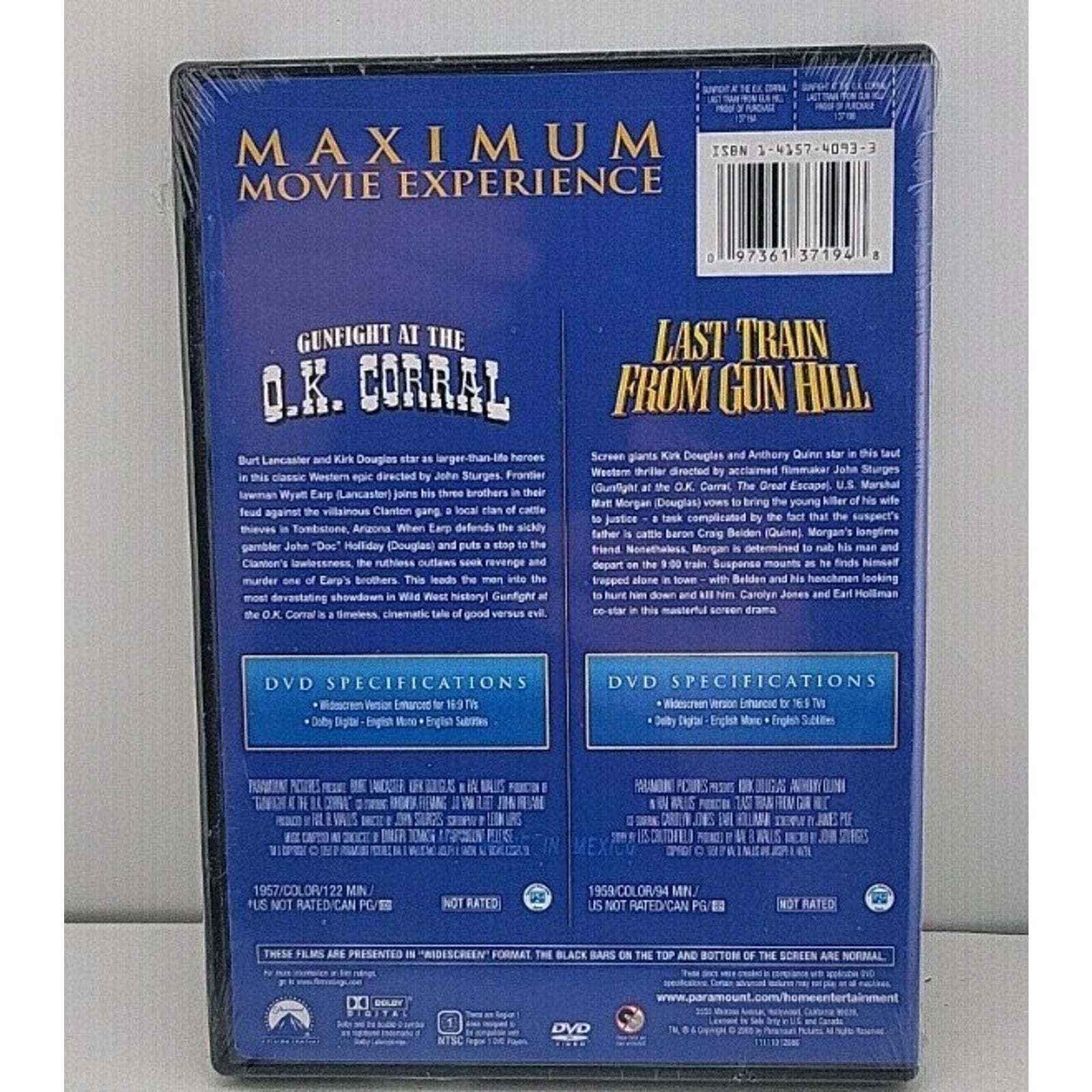 Gunfight at the O.K. Corral/Last Train from Gun Hill (DVD, 1959) *Brand New*