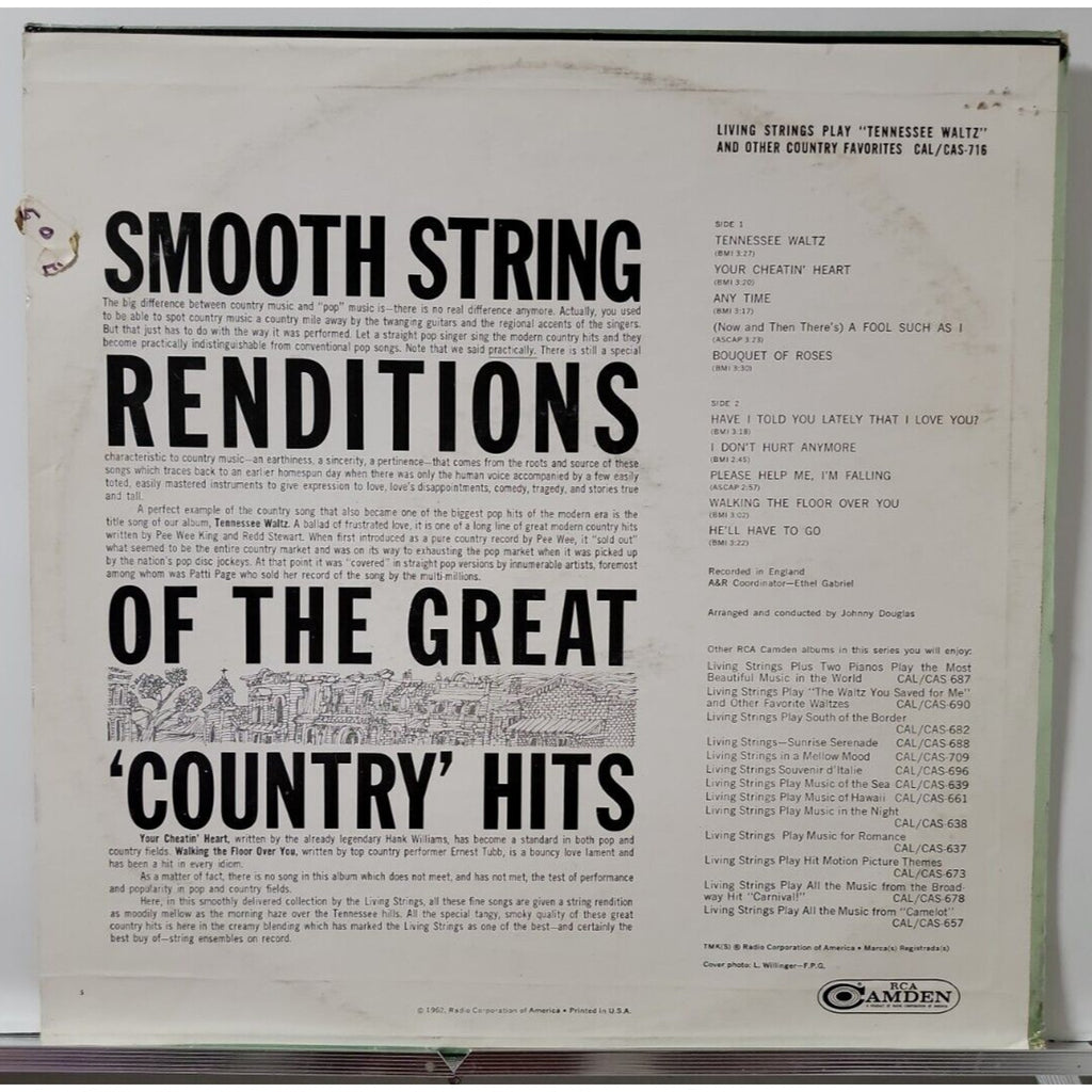 Living Strings – Living Strings Play Country Favorites (Record)