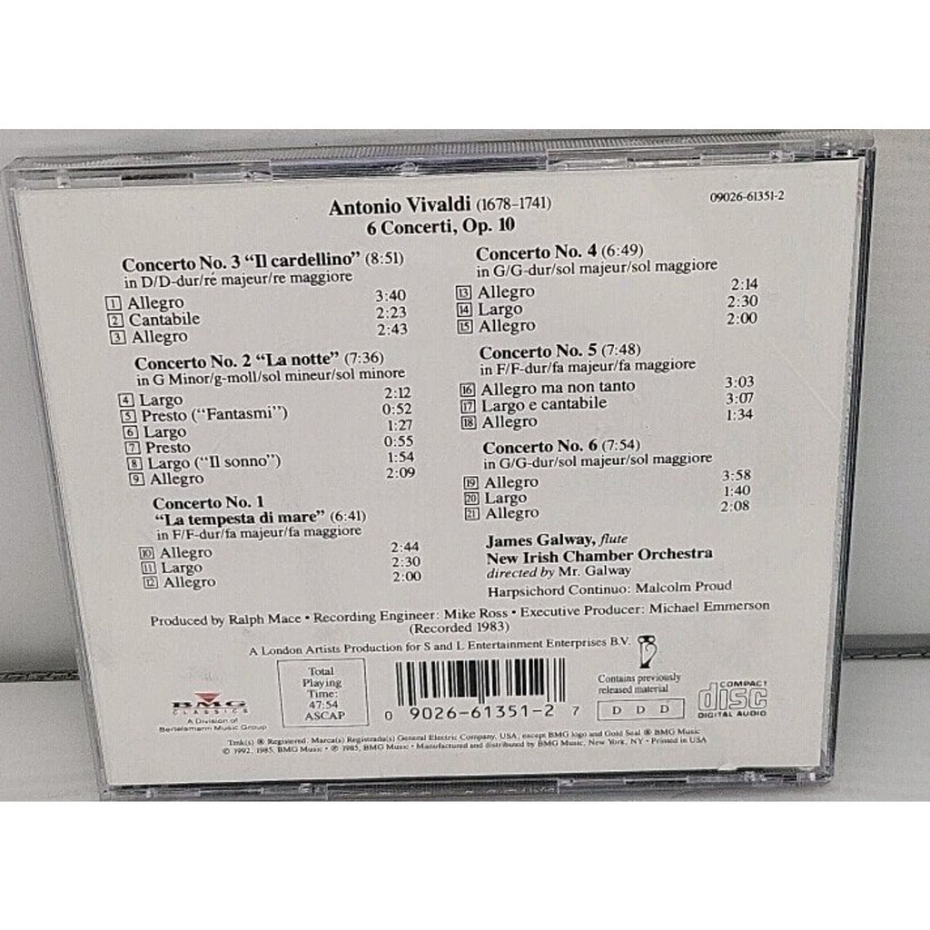 James Galway Plays Vivaldi: 6 Concerti by James Galway (CD, 1992)