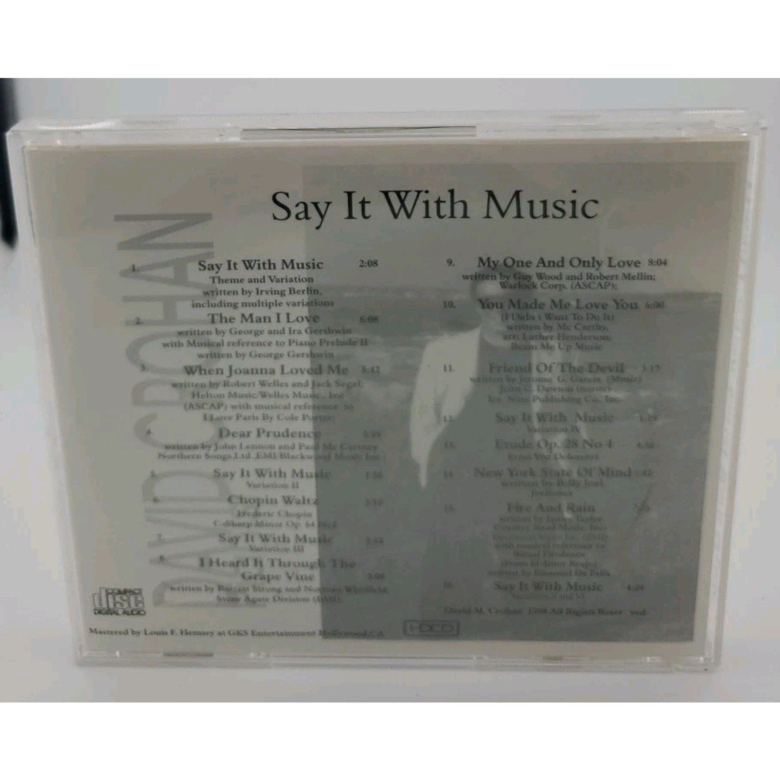 David Crohan Say It With Music (CD)