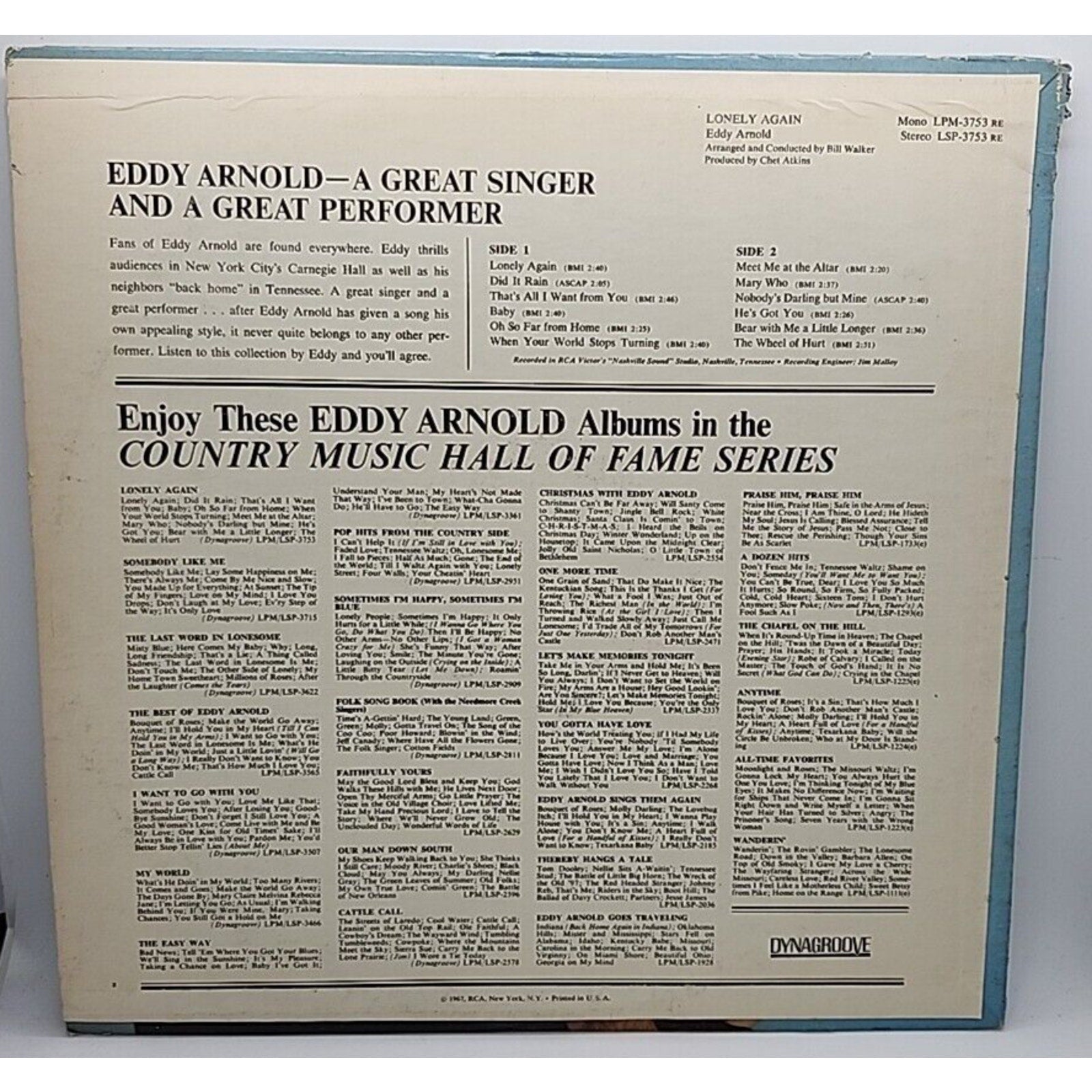 Eddy Arnold - "Lonely Again" (Record)
