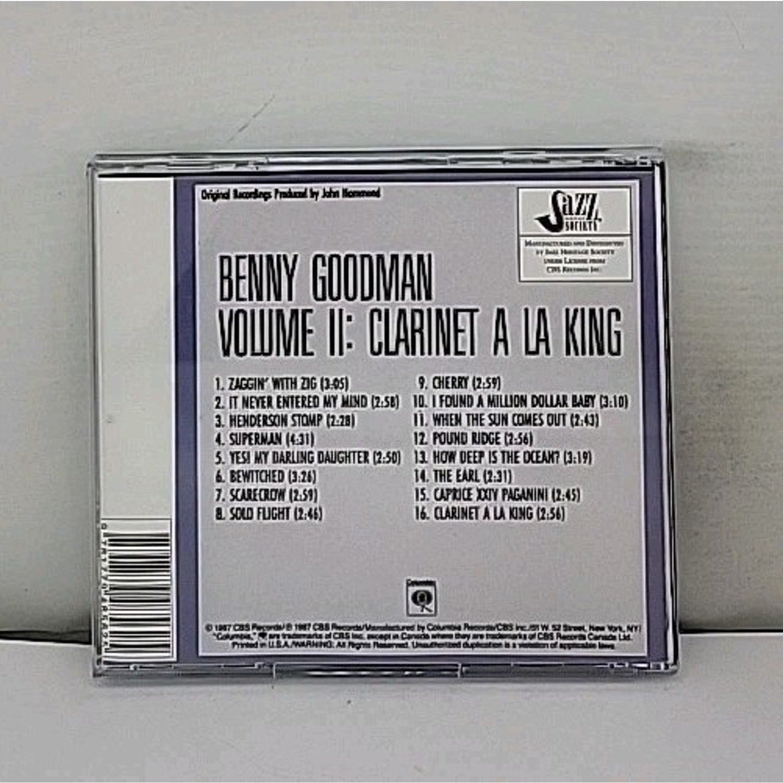 Volume II: Clarinet A La King By Benny Goodman CD