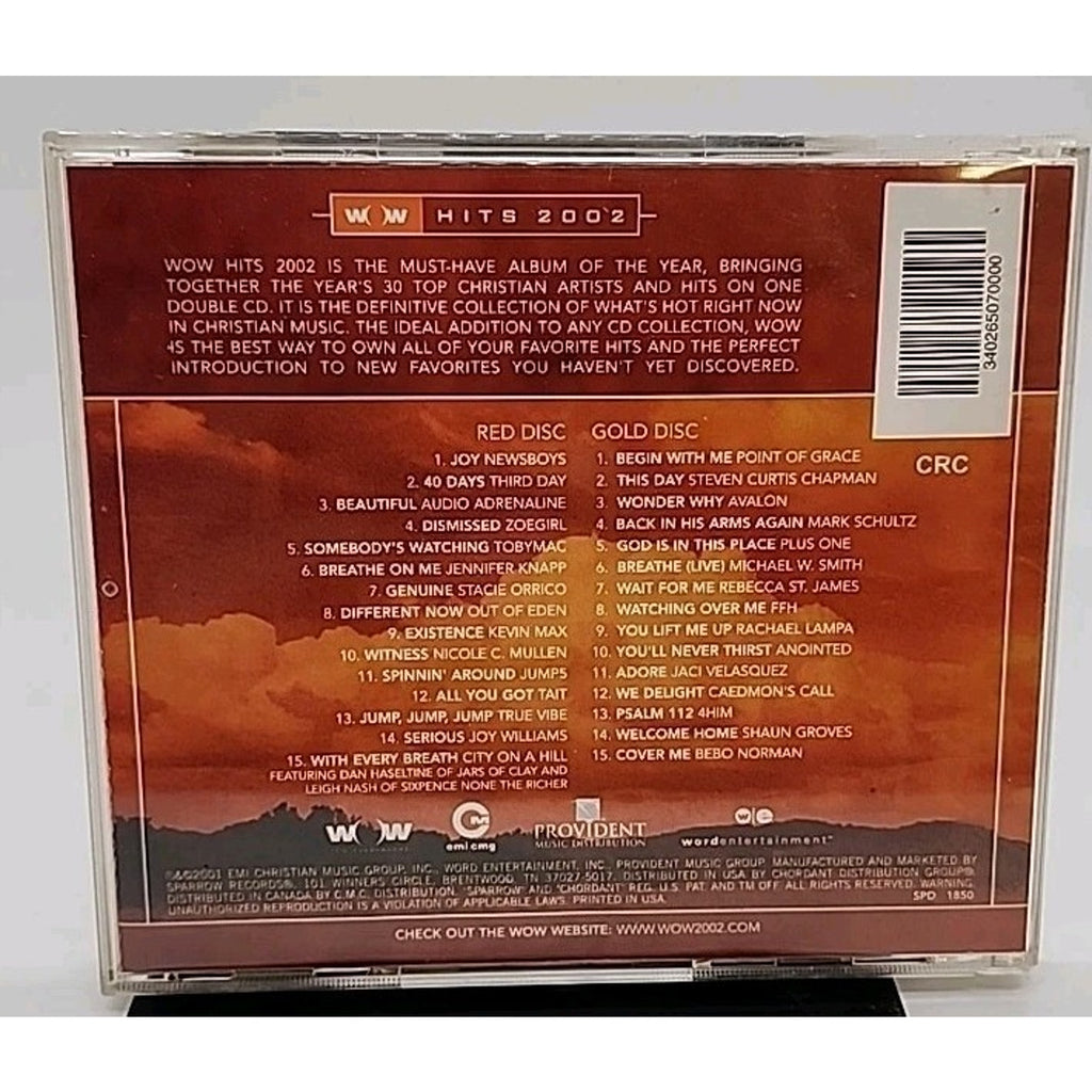 WOW Hits 2002 by Various Artists (CD, Oct-2001, 2 Discs, Sparrow Records)