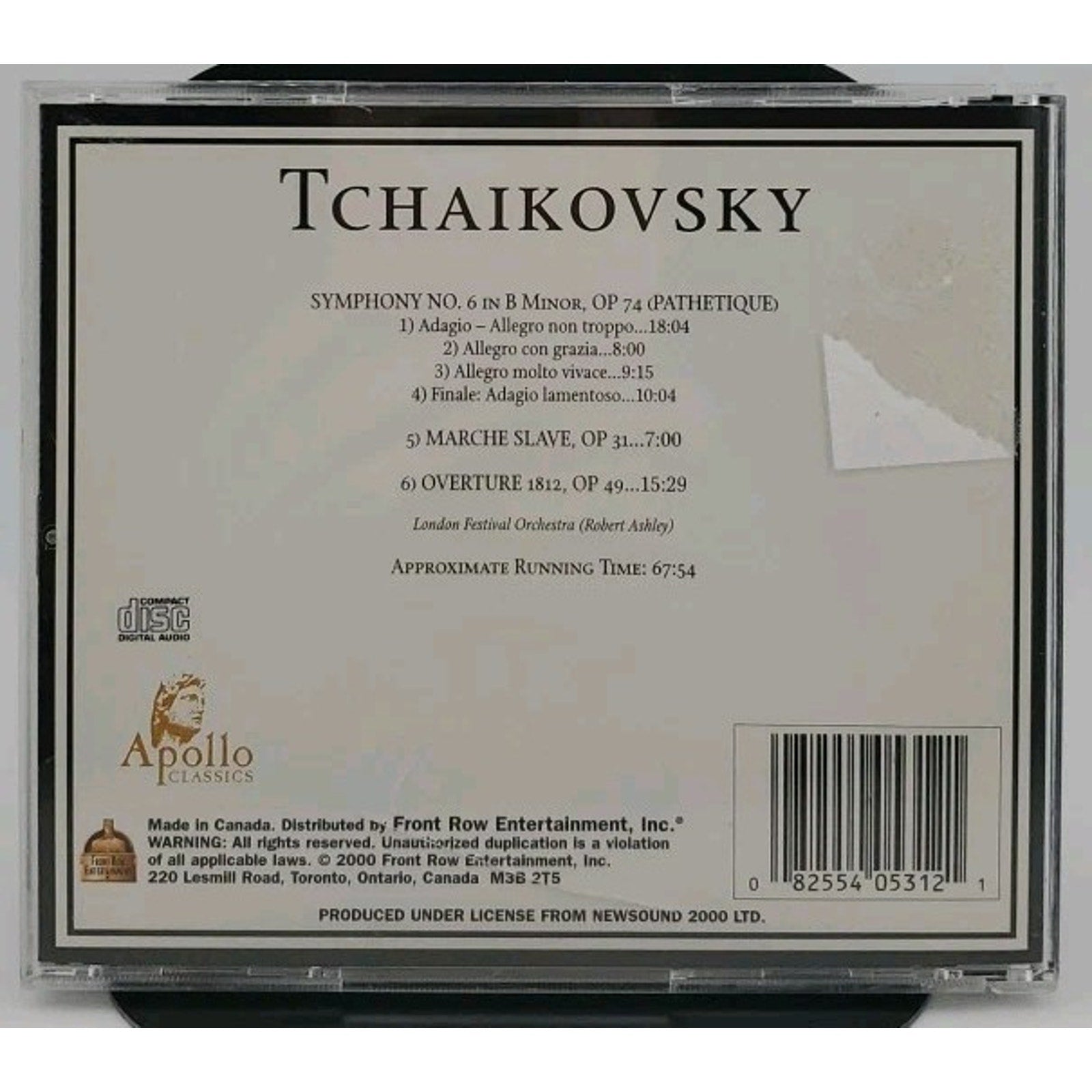 Tchaikovsky Apollo Classics CD