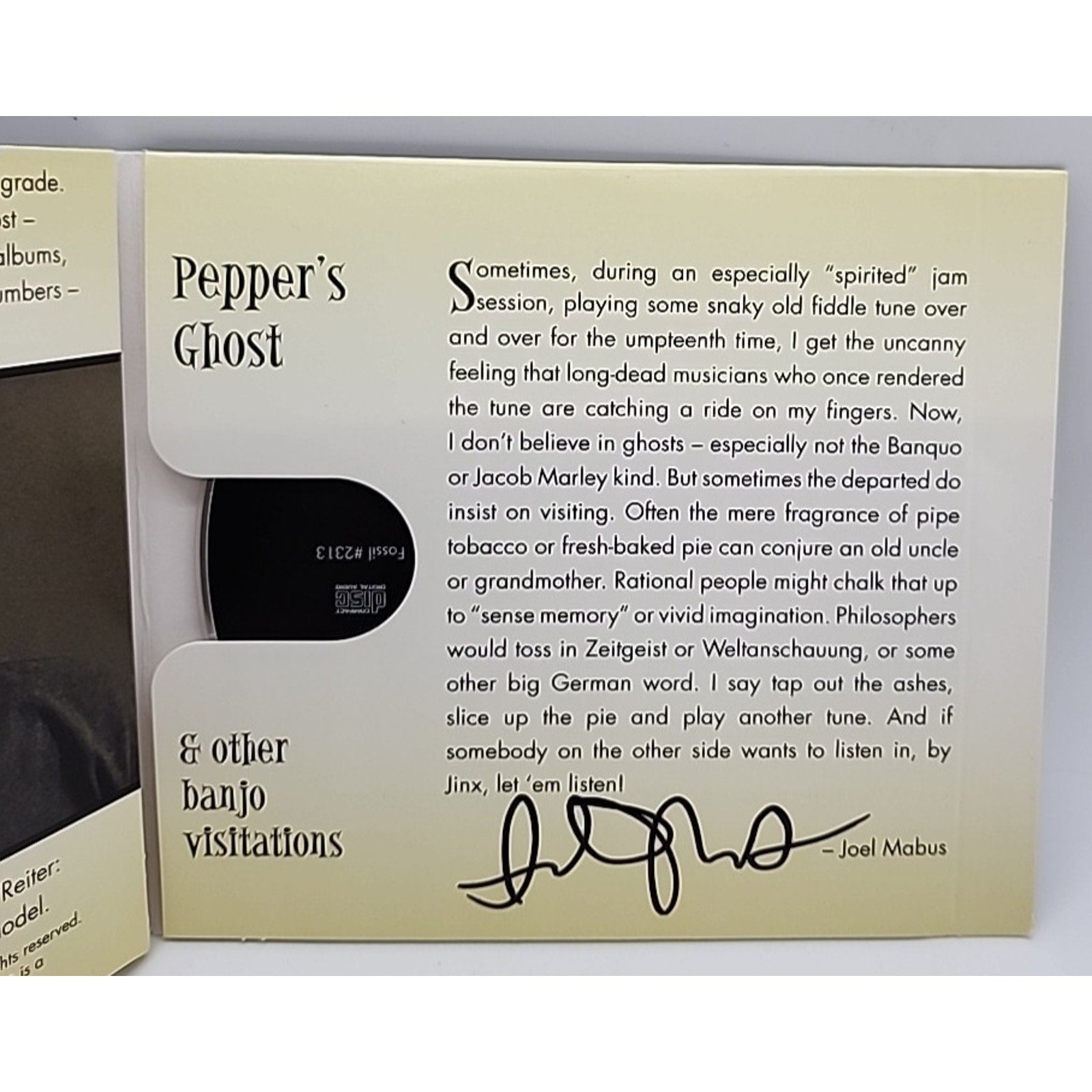 Pepper's Ghost & Other Banjo Visitations [Digipak] by Joel Mabus (CD, 2013)