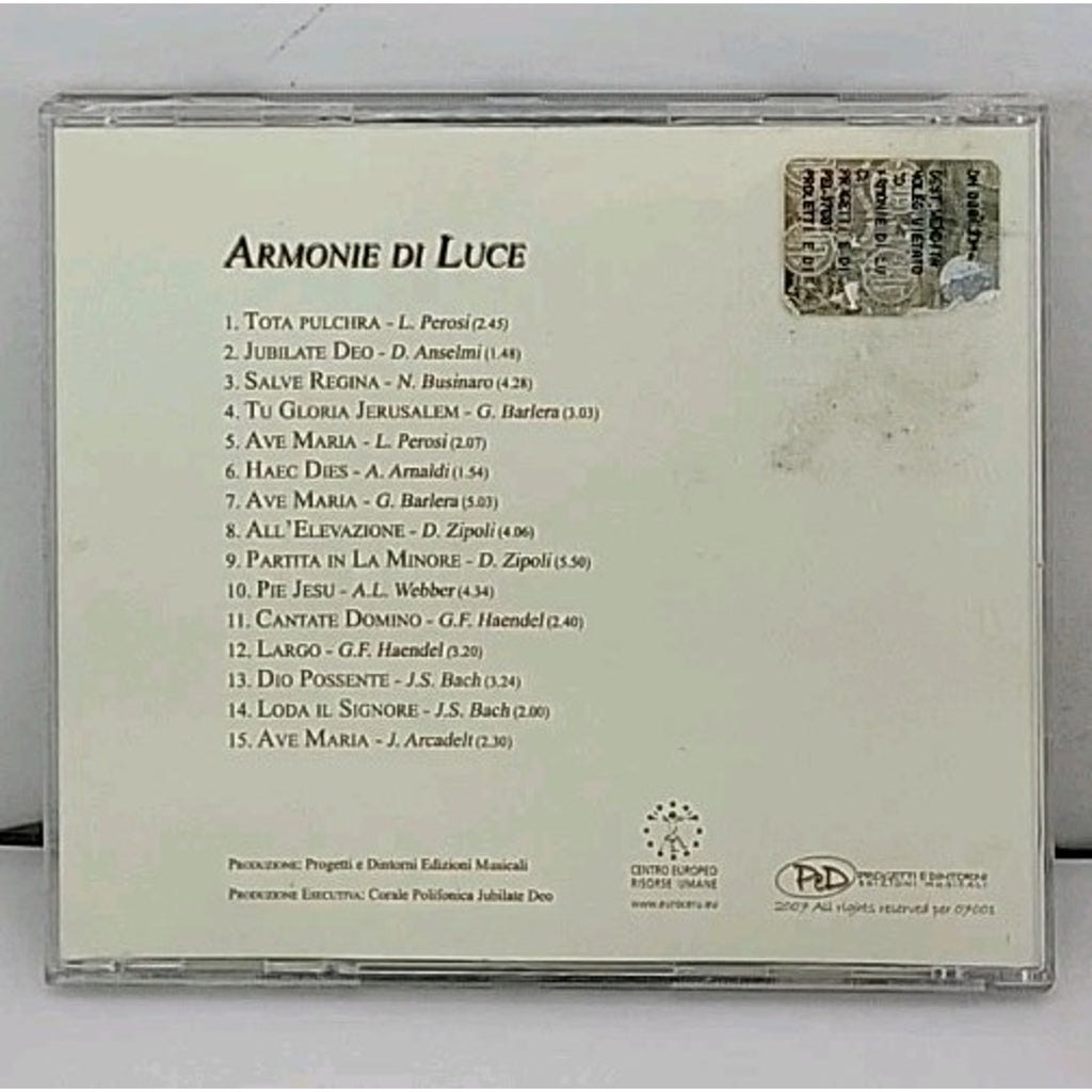 Corale Polifonica Jubilate Deo - Armonie Di Luce CD - Progetti e Dintorni