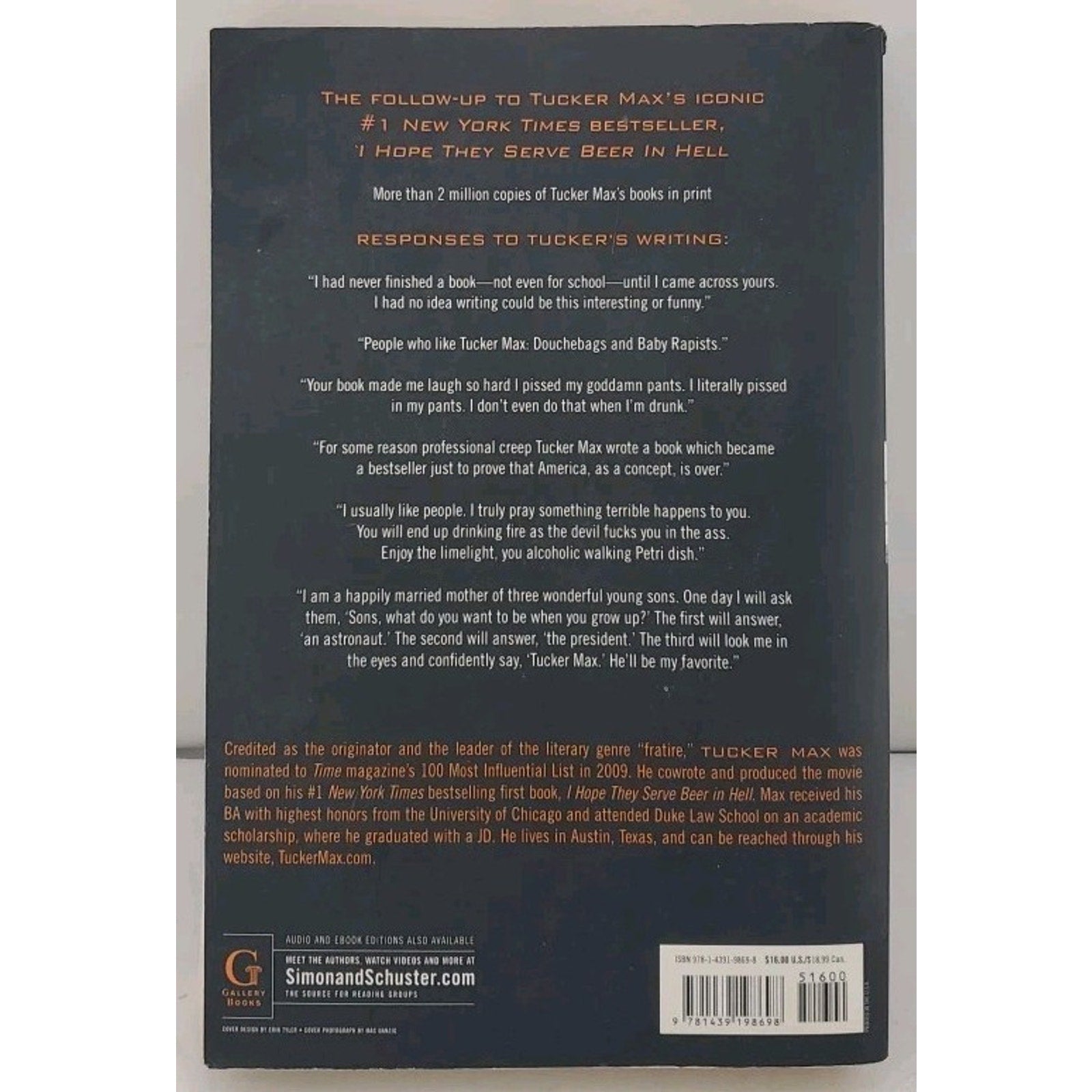 Assholes Finish First by Tucker Max (2011, Trade Paperback)