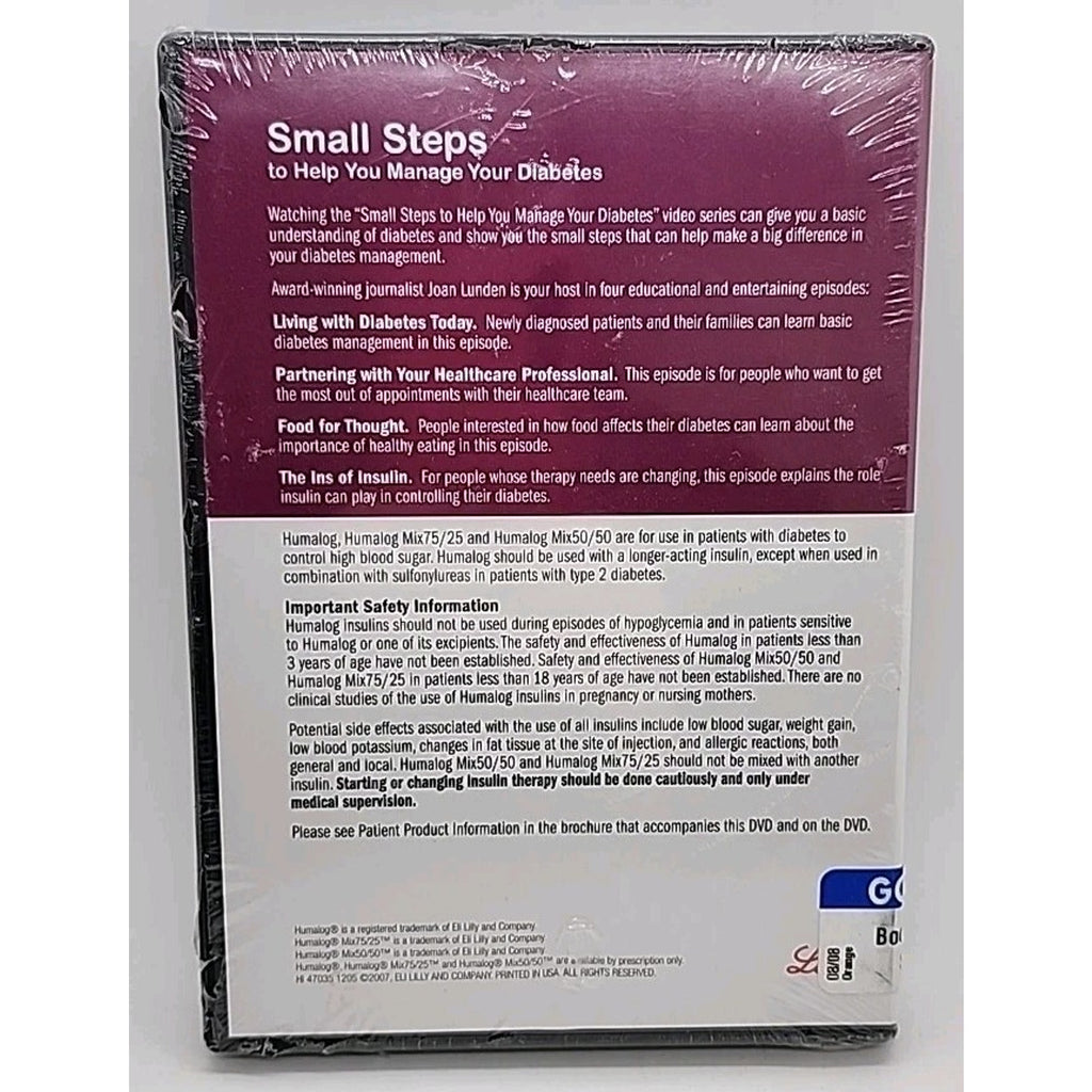 Small Steps to Help You Manage Your Diabetes Joan Lunden DVD Episodes 1-4